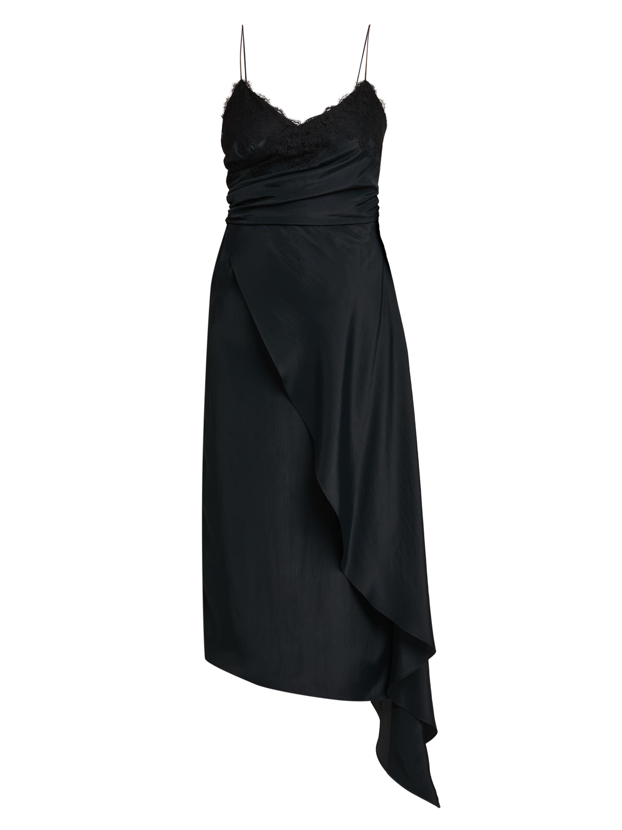 Moschino Women's Lace & Satin Wrap-Style Dress - Black