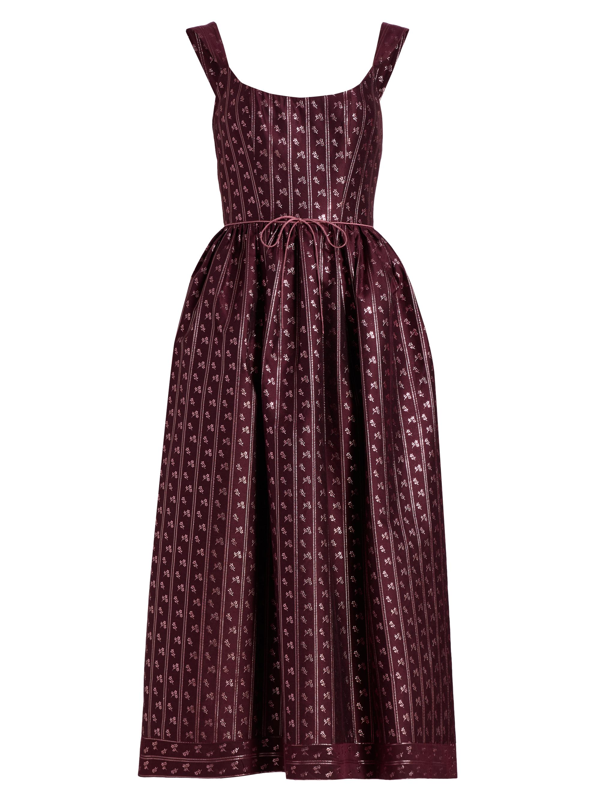 Markarian Women's Apple Brocade Scoopneck Midi-Dress - Burgandy
