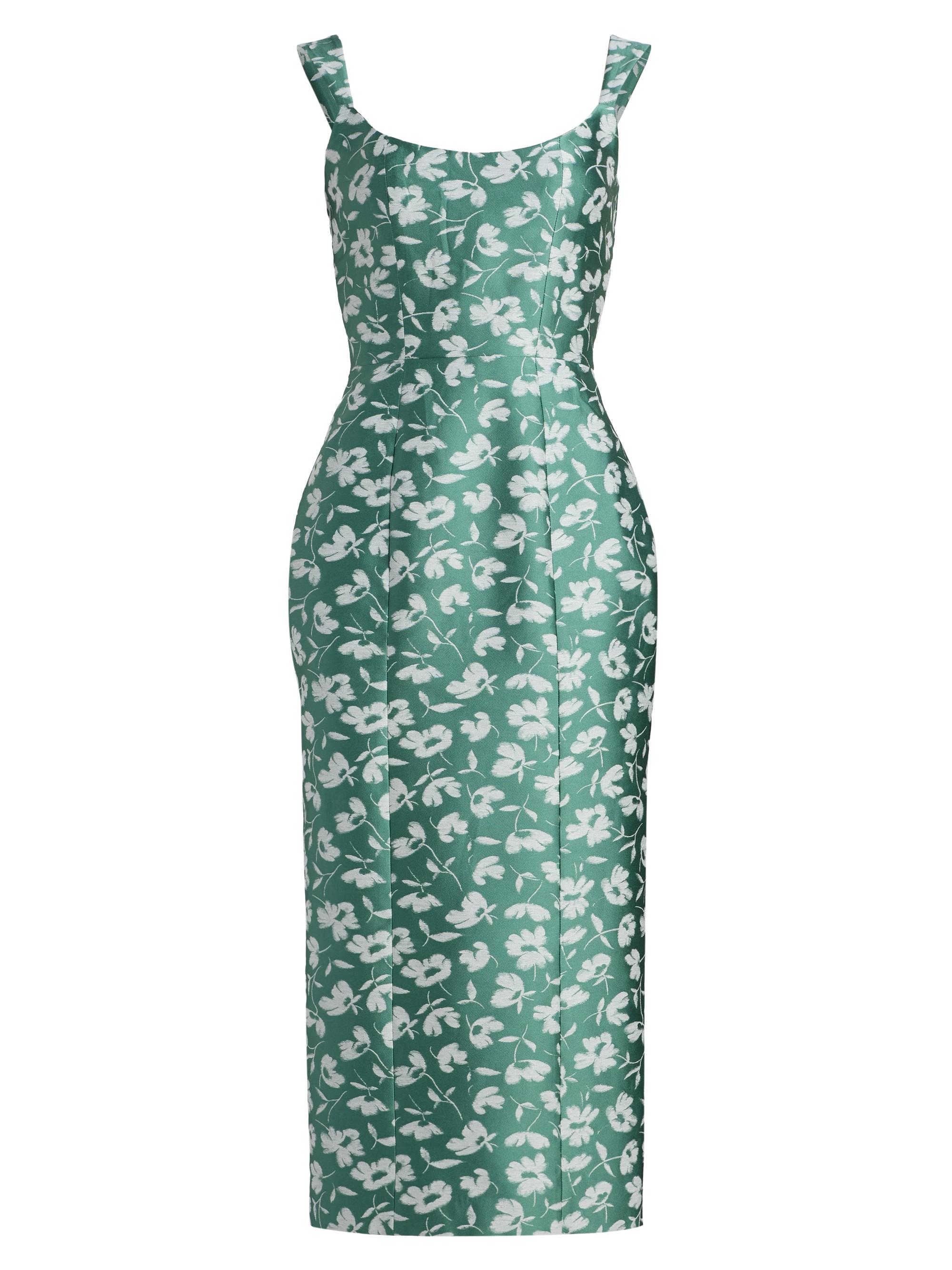 Markarian Women's Numa Floral Brocade Scoopneck Corset Midi-Dress - Green White