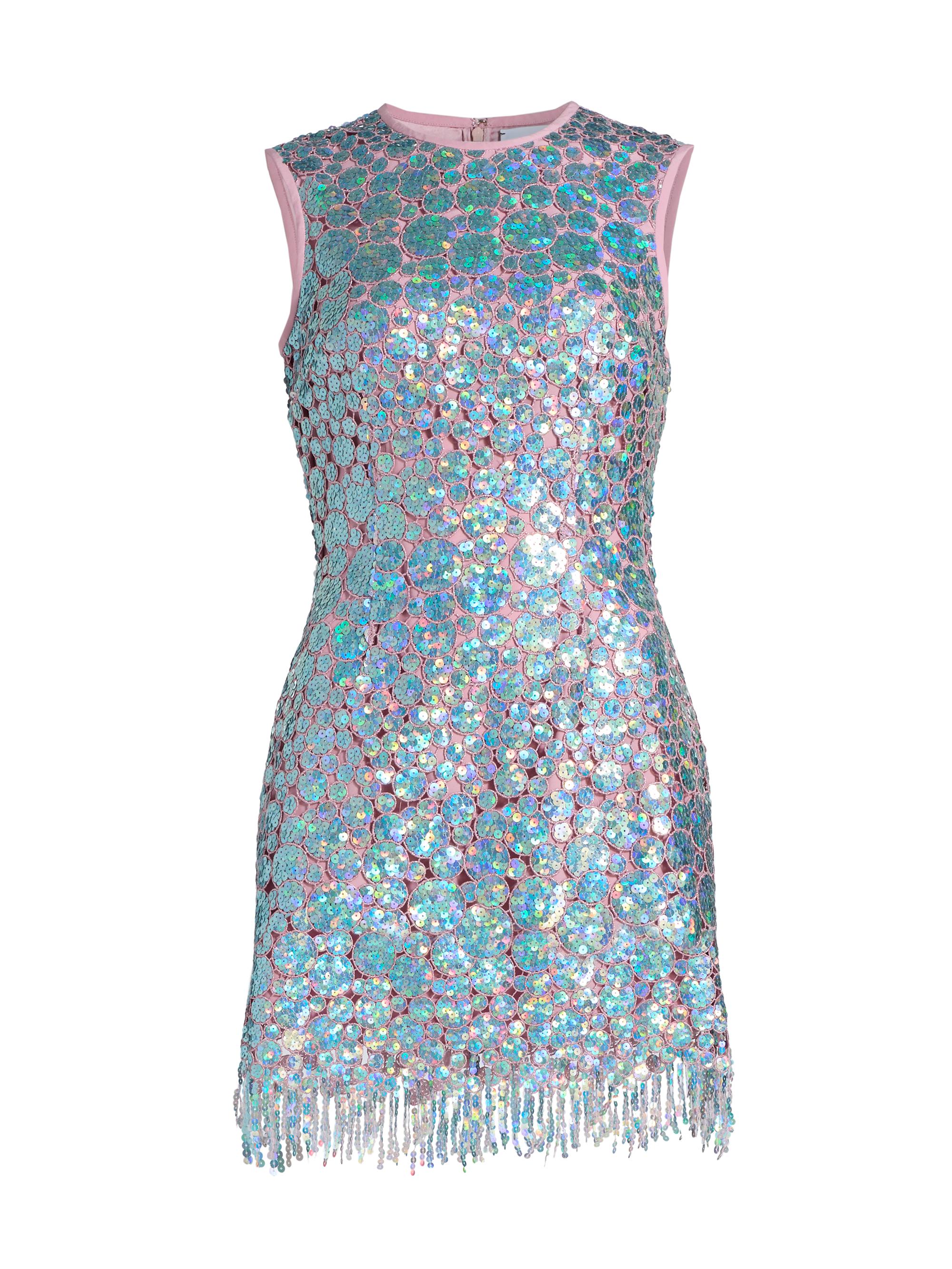 Markarian Women's Galaxie Iridescent Sequined Minidress - Blue Pink