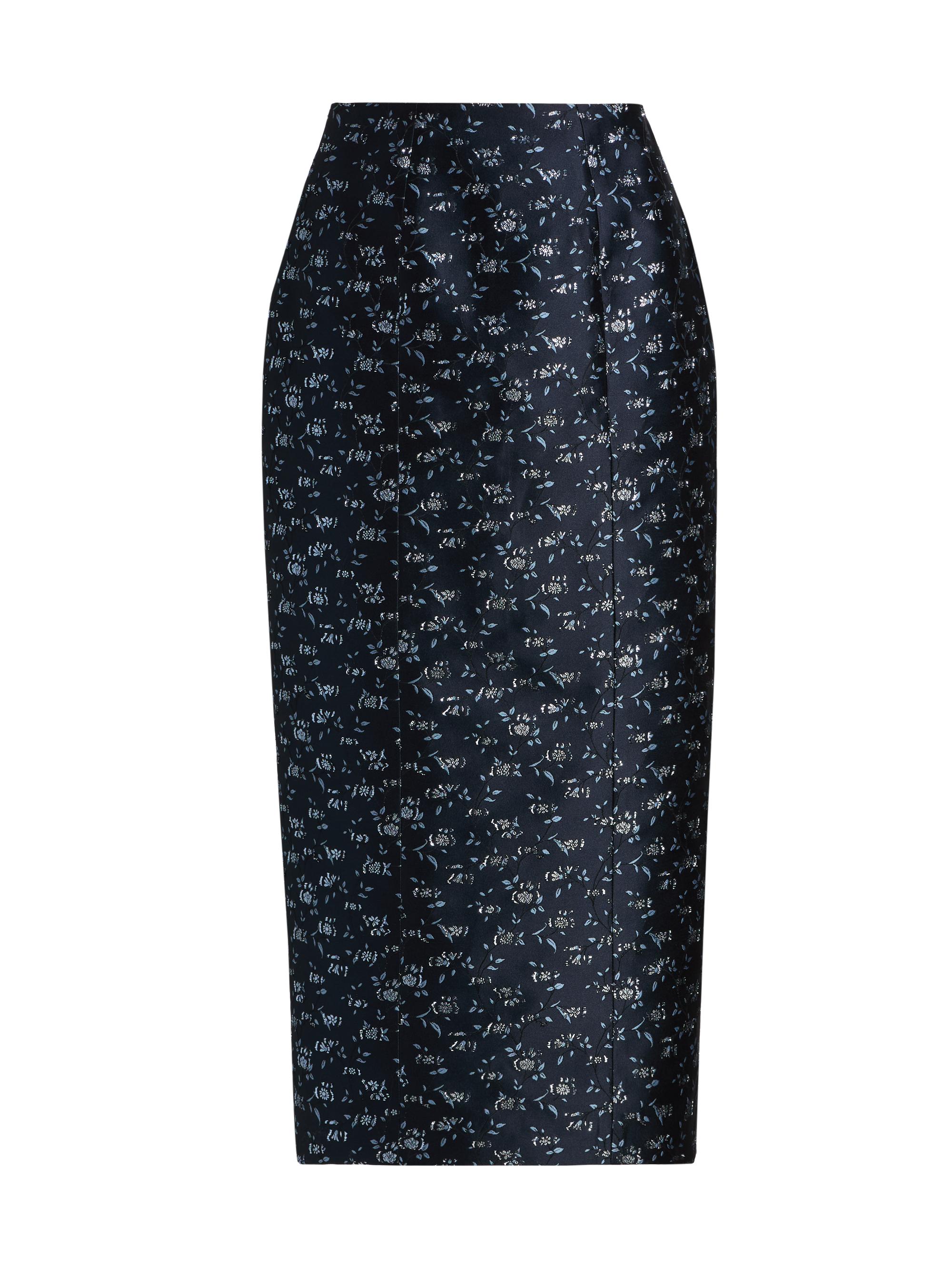Markarian Women's Tammy Floral Brocade Midi-Skirt - Navy Blue
