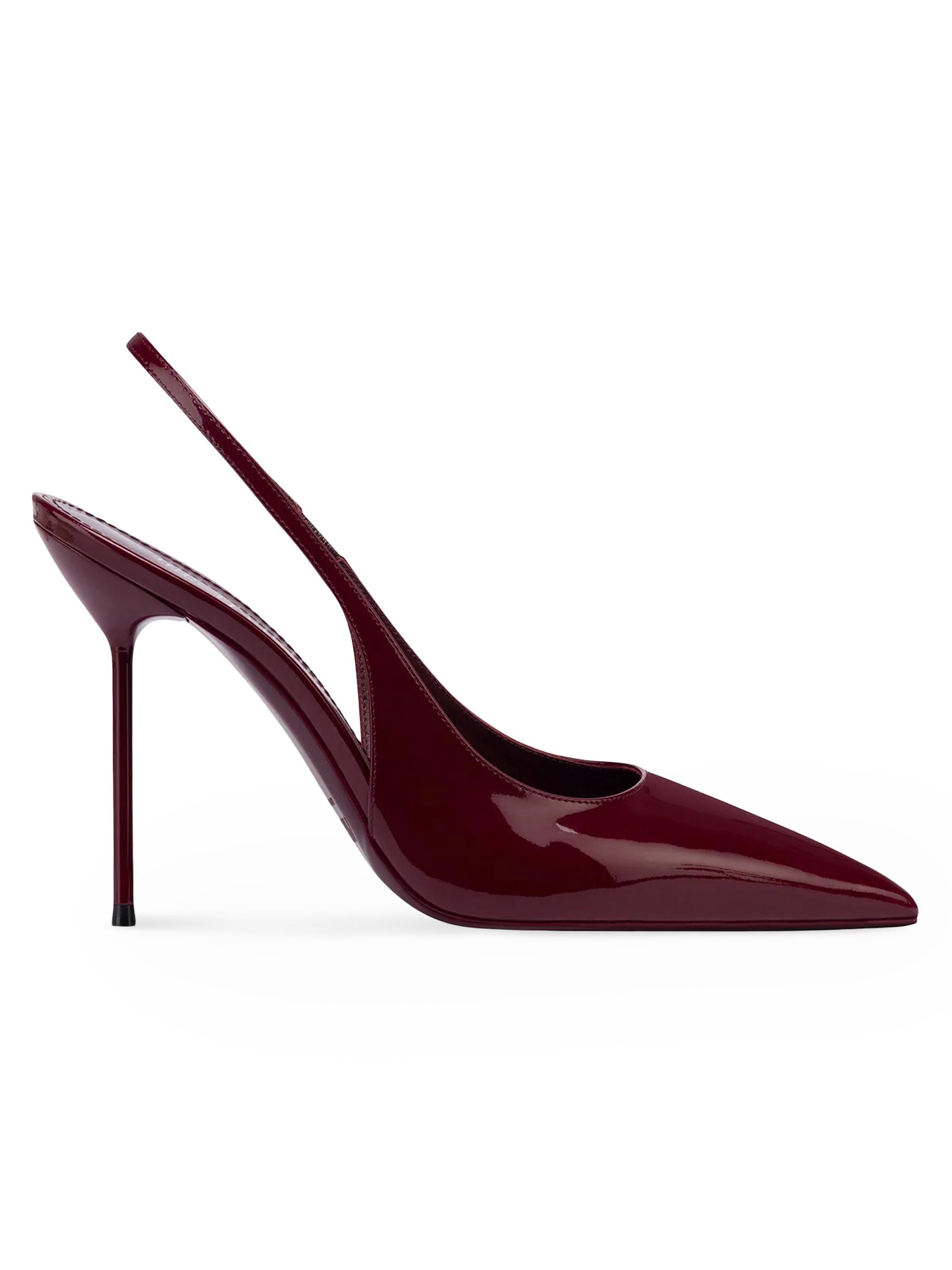Paris Texas Women's Lidia Leather Slingback Pumps - Rouge Noir