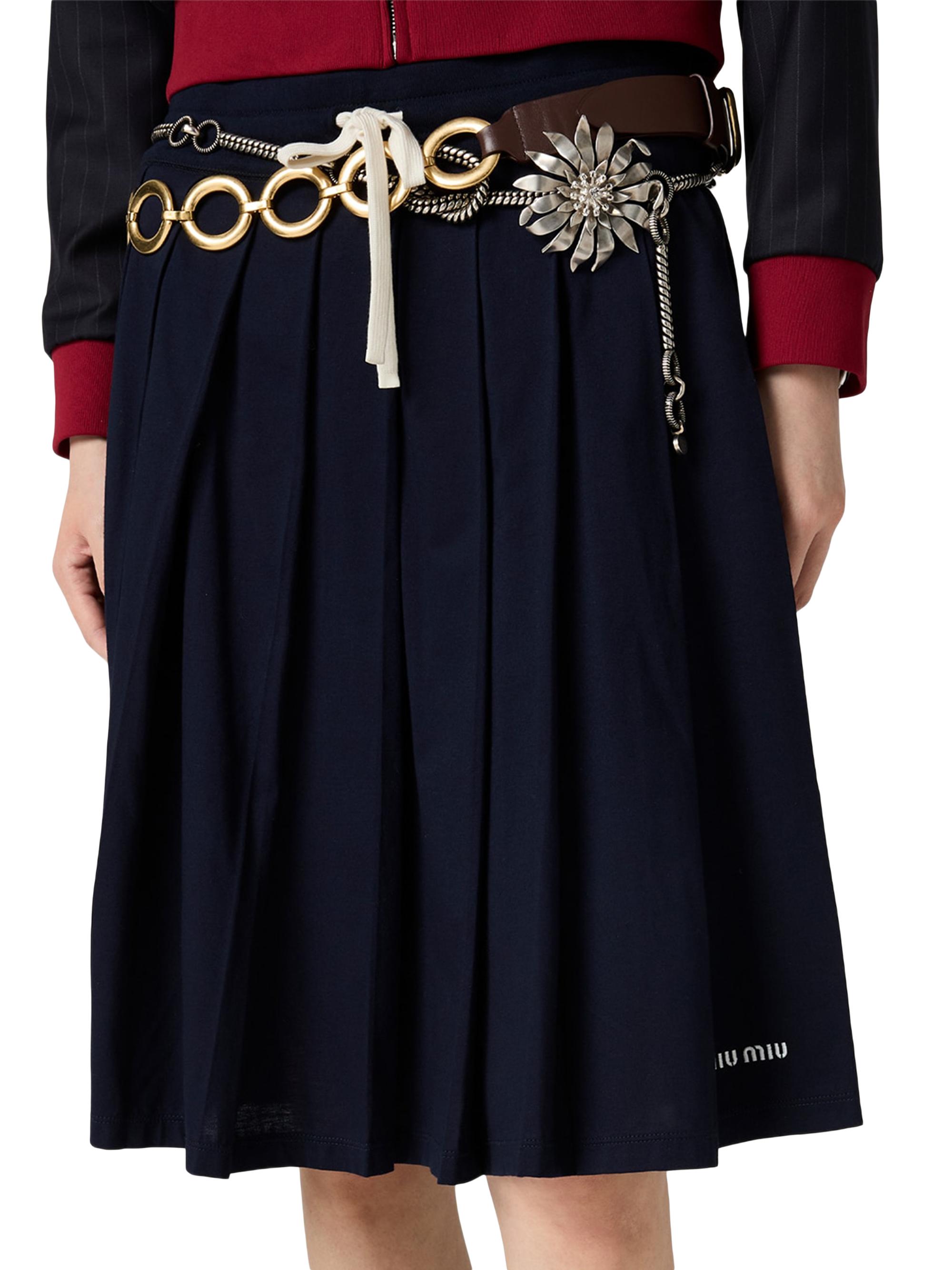 Miu Miu Pleated Garment-Dyed Jersey Skirt | Saks Fifth Avenue