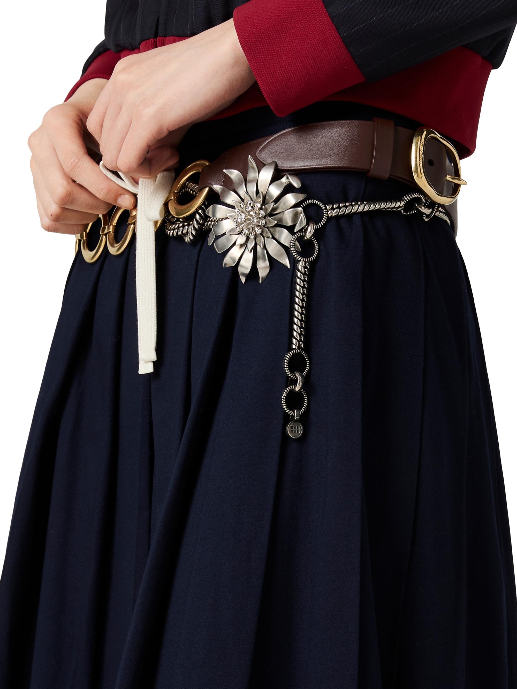 Miu Miu Pleated Garment-Dyed Jersey Skirt | Saks Fifth Avenue