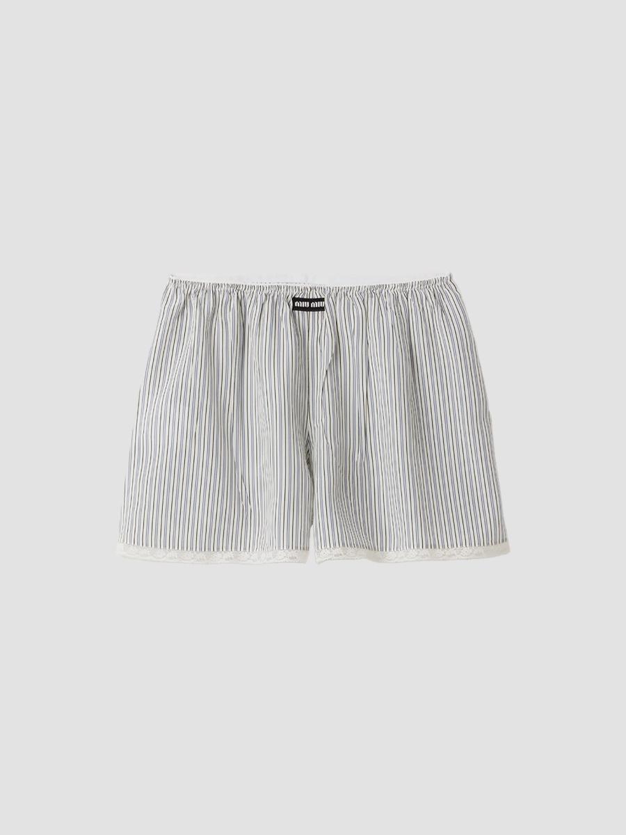 MIU MIU ボクサーショートパンツ ホワイト Miu Miu Crepe De Chine Boxer Shorts | Saks Fifth Avenue