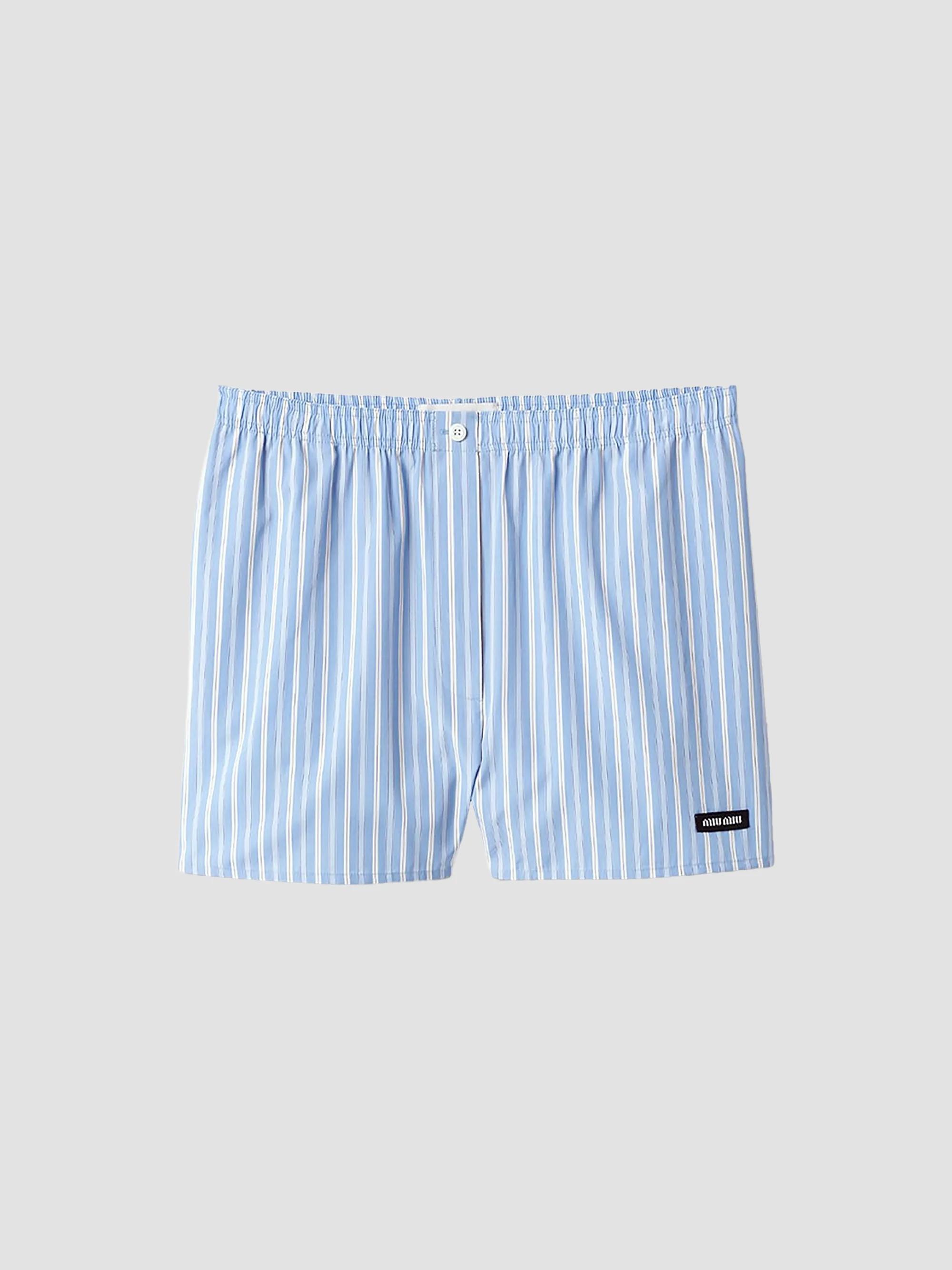 Miu Miu Striped Poplin Boxer Shorts | Saks Fifth Avenue