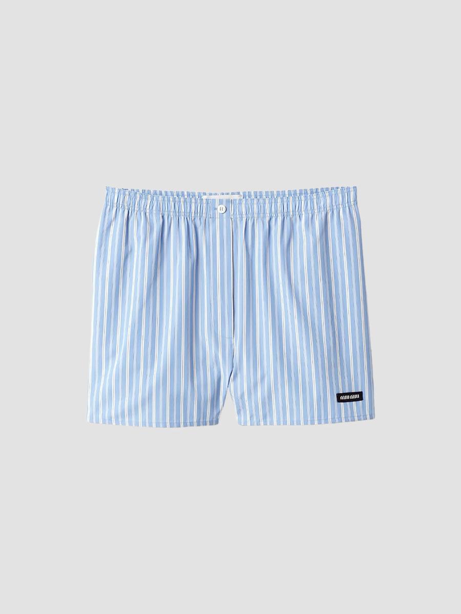 Miu Miu Striped Poplin Boxer Shorts | Saks Fifth Avenue