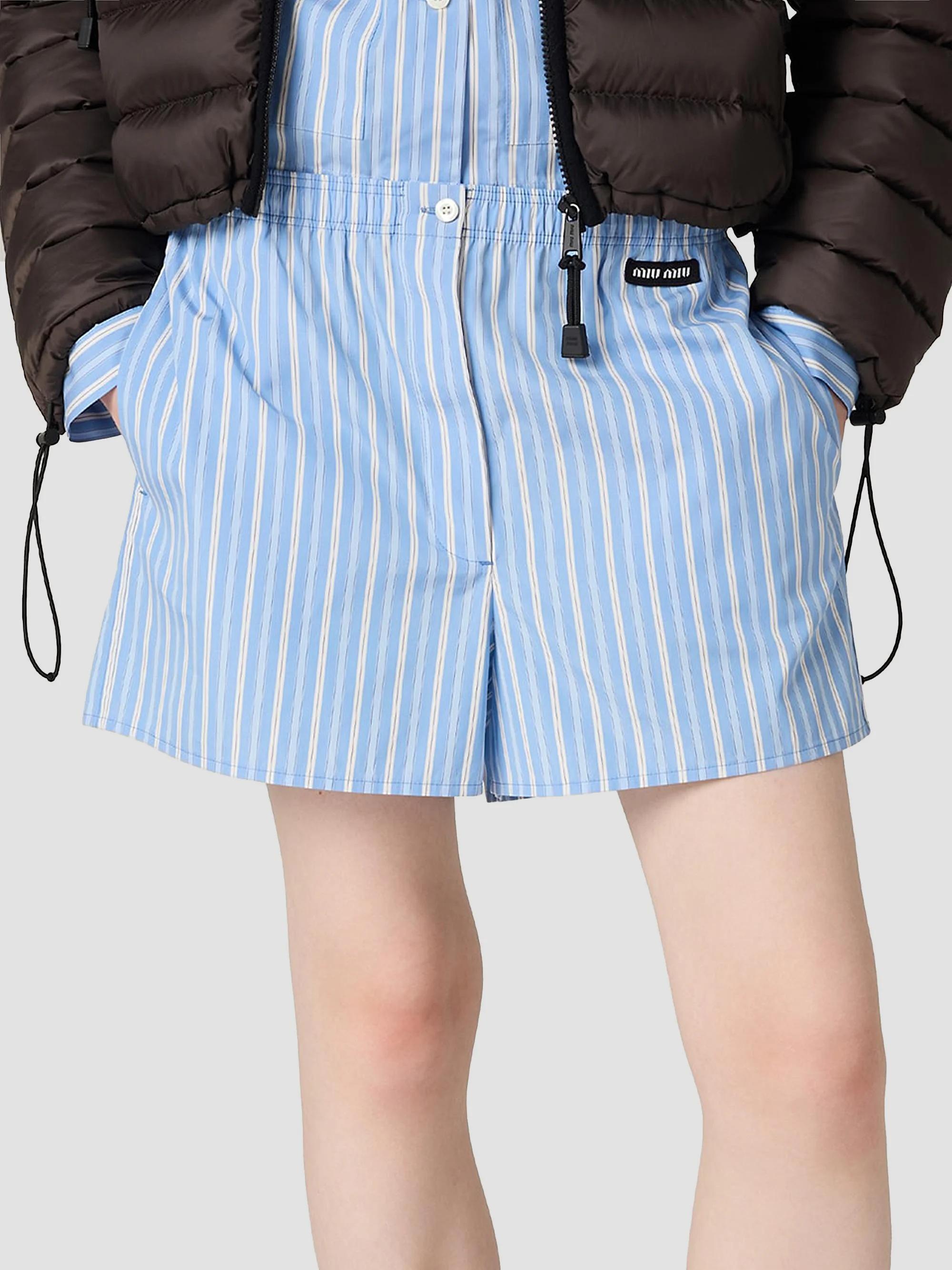 Miu Miu Striped Poplin Boxer Shorts | Saks Fifth Avenue