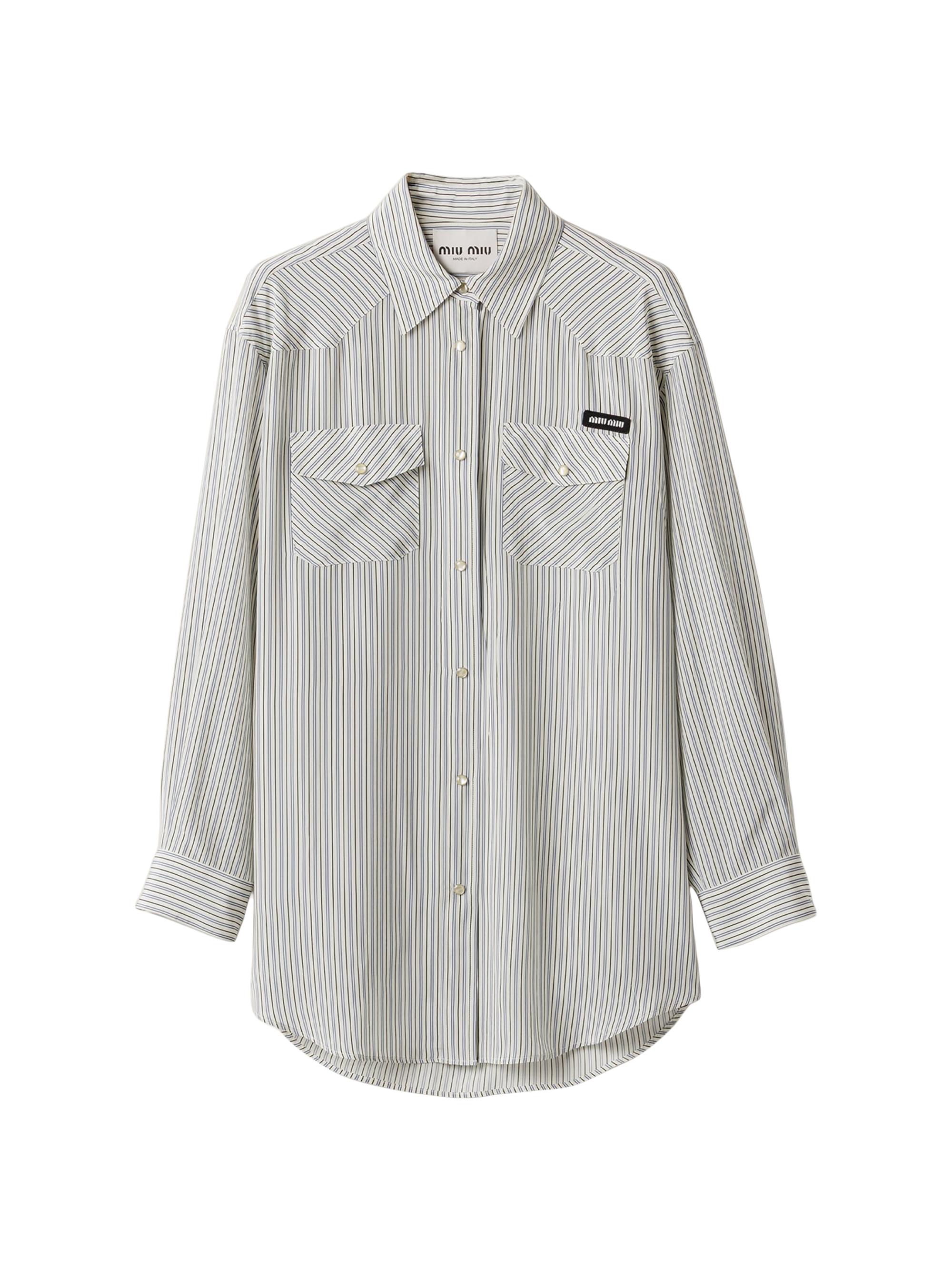 Miu Miu Women's Crêpe De Chine Shirt - Beige Multi