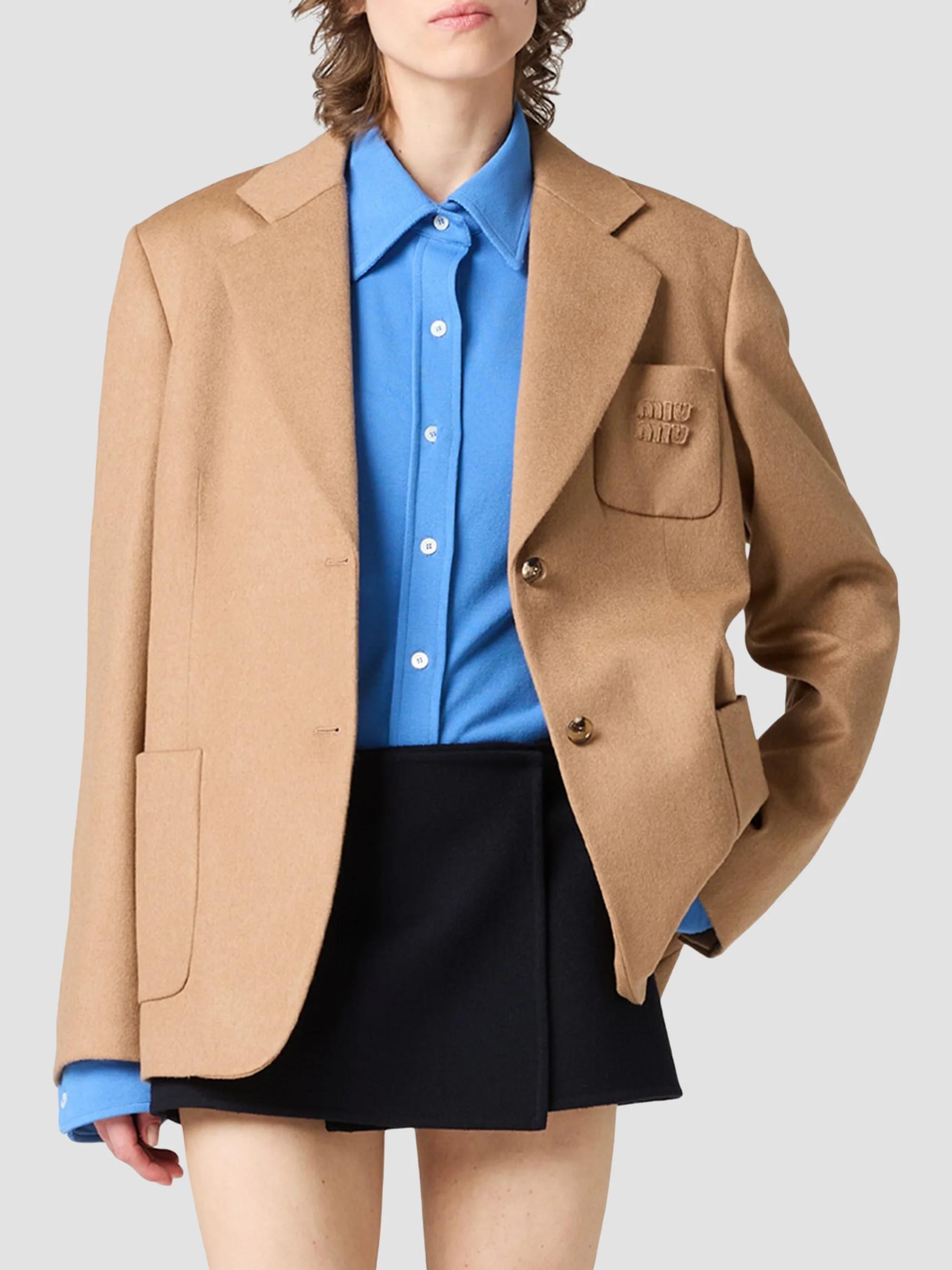 Miu Miu Single-Breasted Camel Hair Jacket | Saks Fifth Avenue