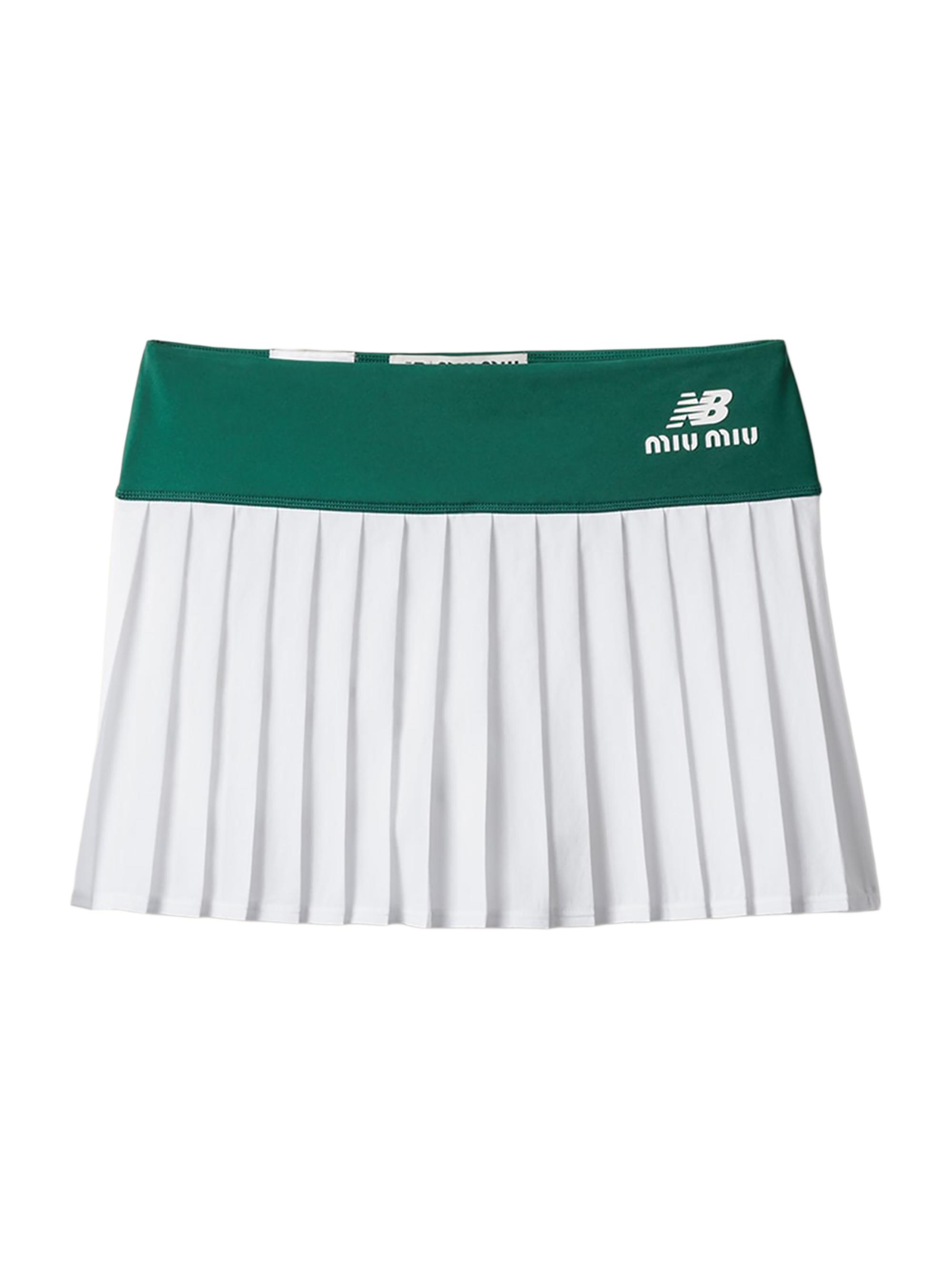 Miu Miu Women's New Balance X  with Coco Gauff Stretch Technical Jersey Pleated Miniskirt - Green