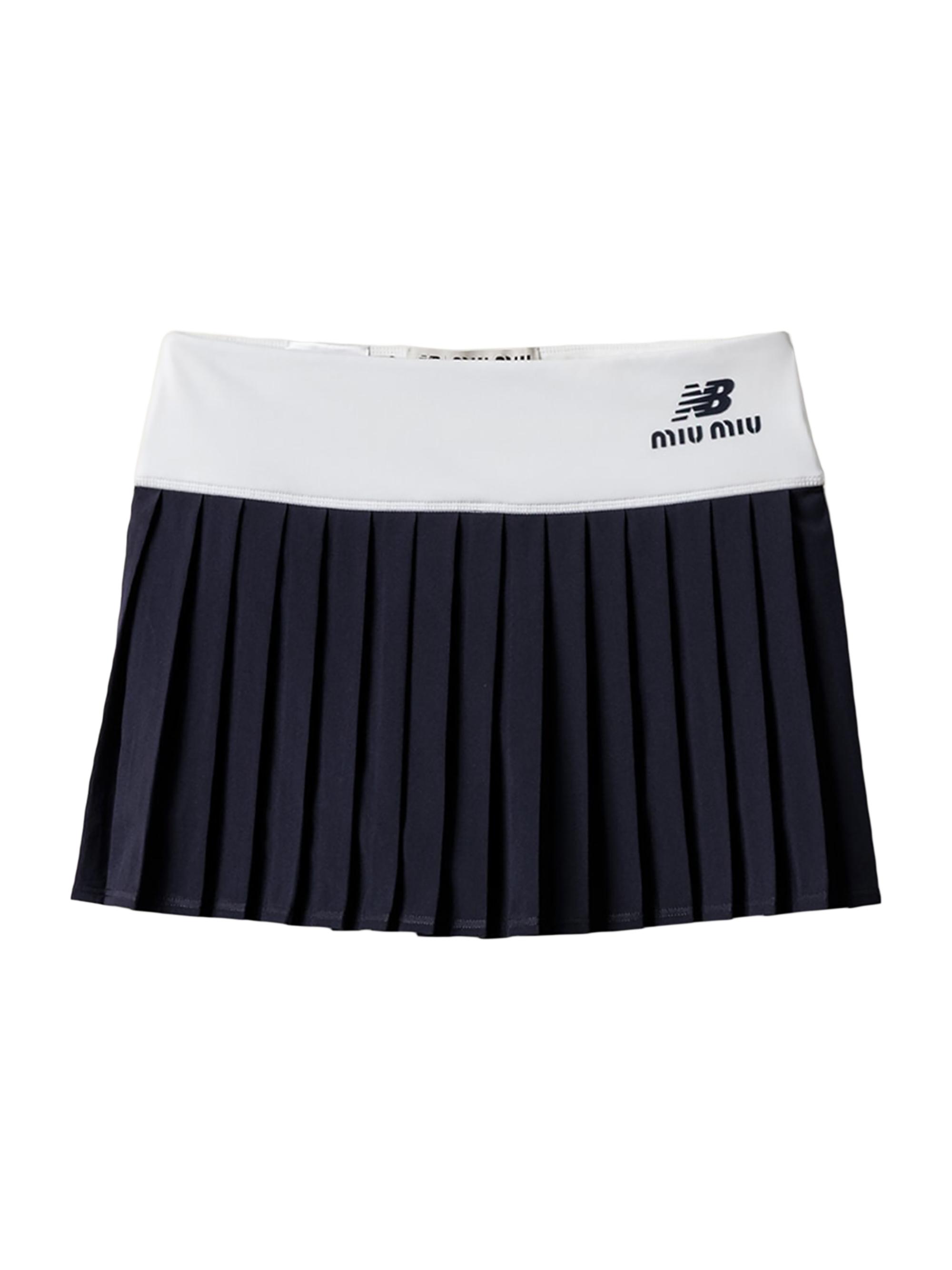 Miu Miu Women's New Balance X  with Coco Gauff Stretch Technical Jersey Pleated Miniskirt - White