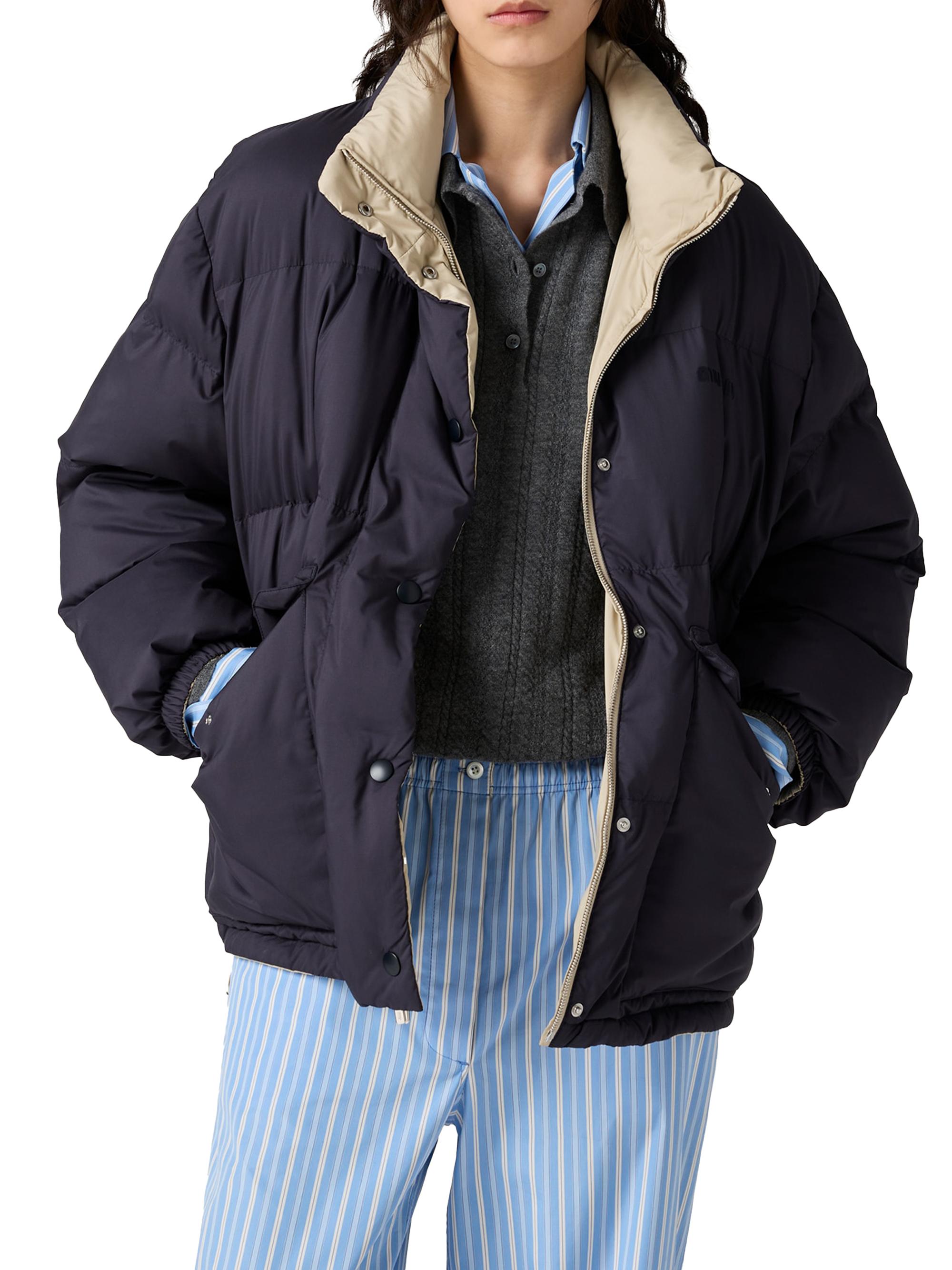 Miu Miu Reversible Technical Pongé Down Jacket | Saks Fifth Avenue