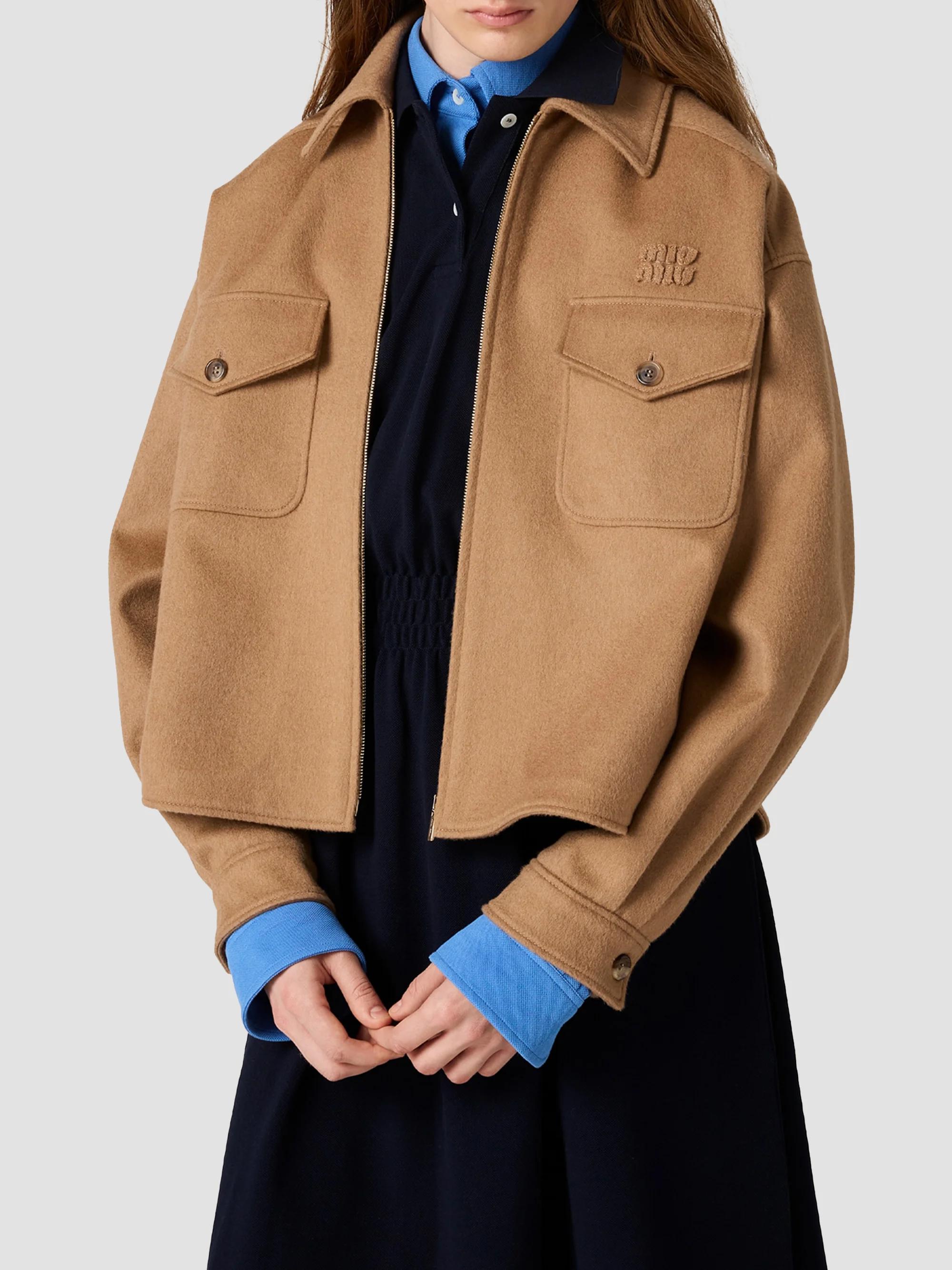 Miu Miu Bonded Camel Hair Blouson Jacket | Saks Fifth Avenue