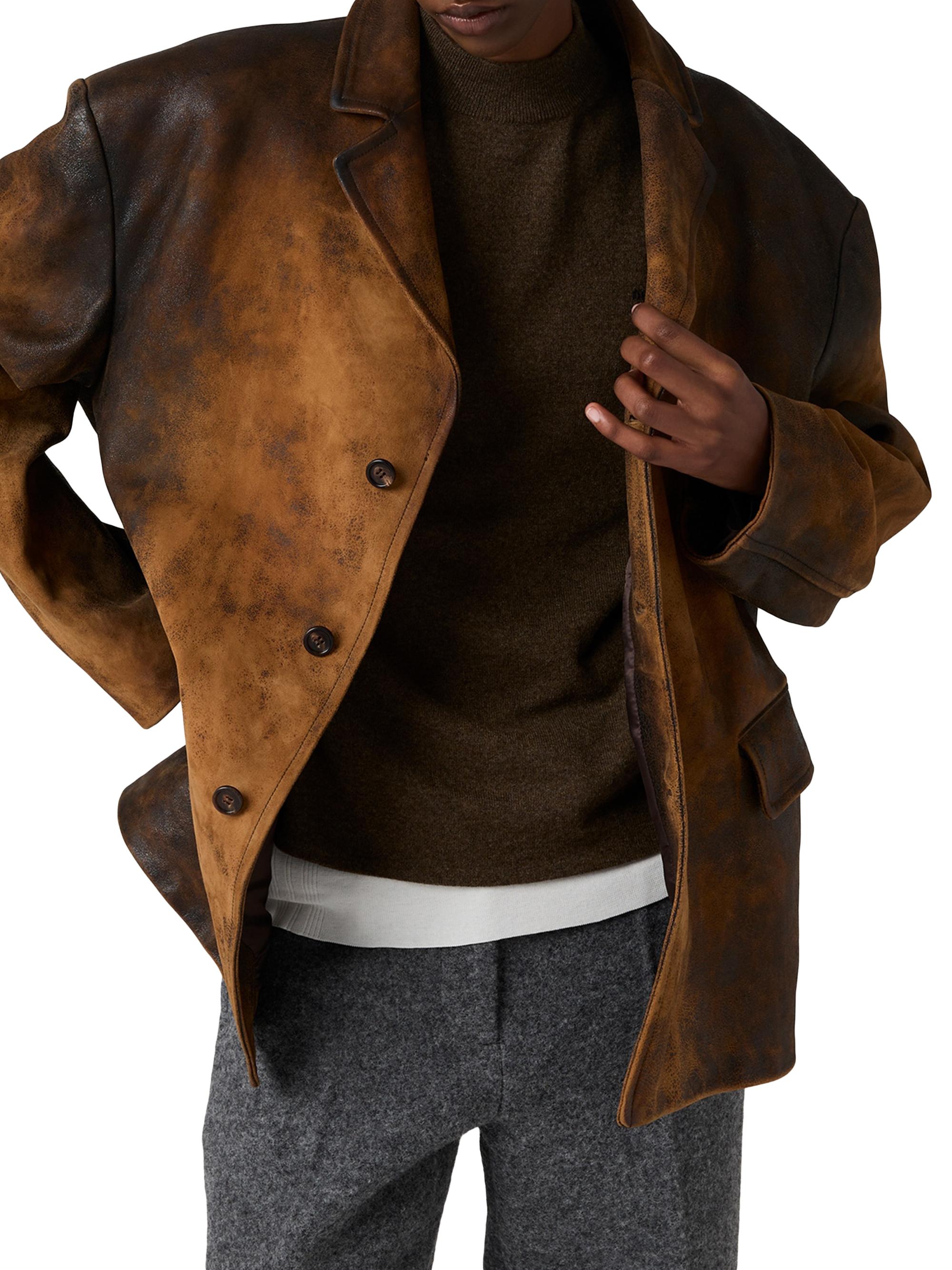 Miu Miu Waxed Suede Leather Jacket | Saks Fifth Avenue