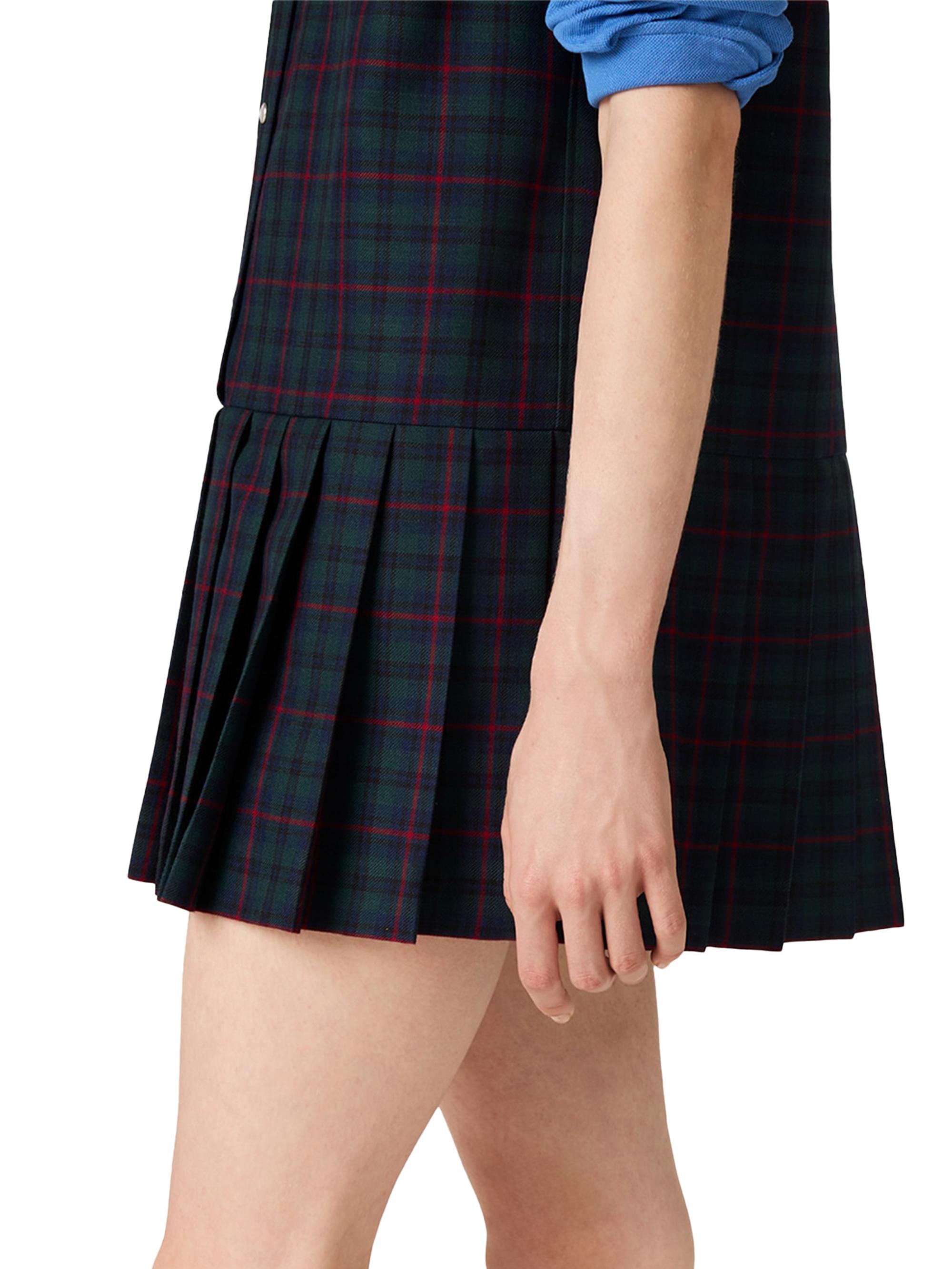 Miu Miu Pleated Plaid Mini-Dress | Saks Fifth Avenue