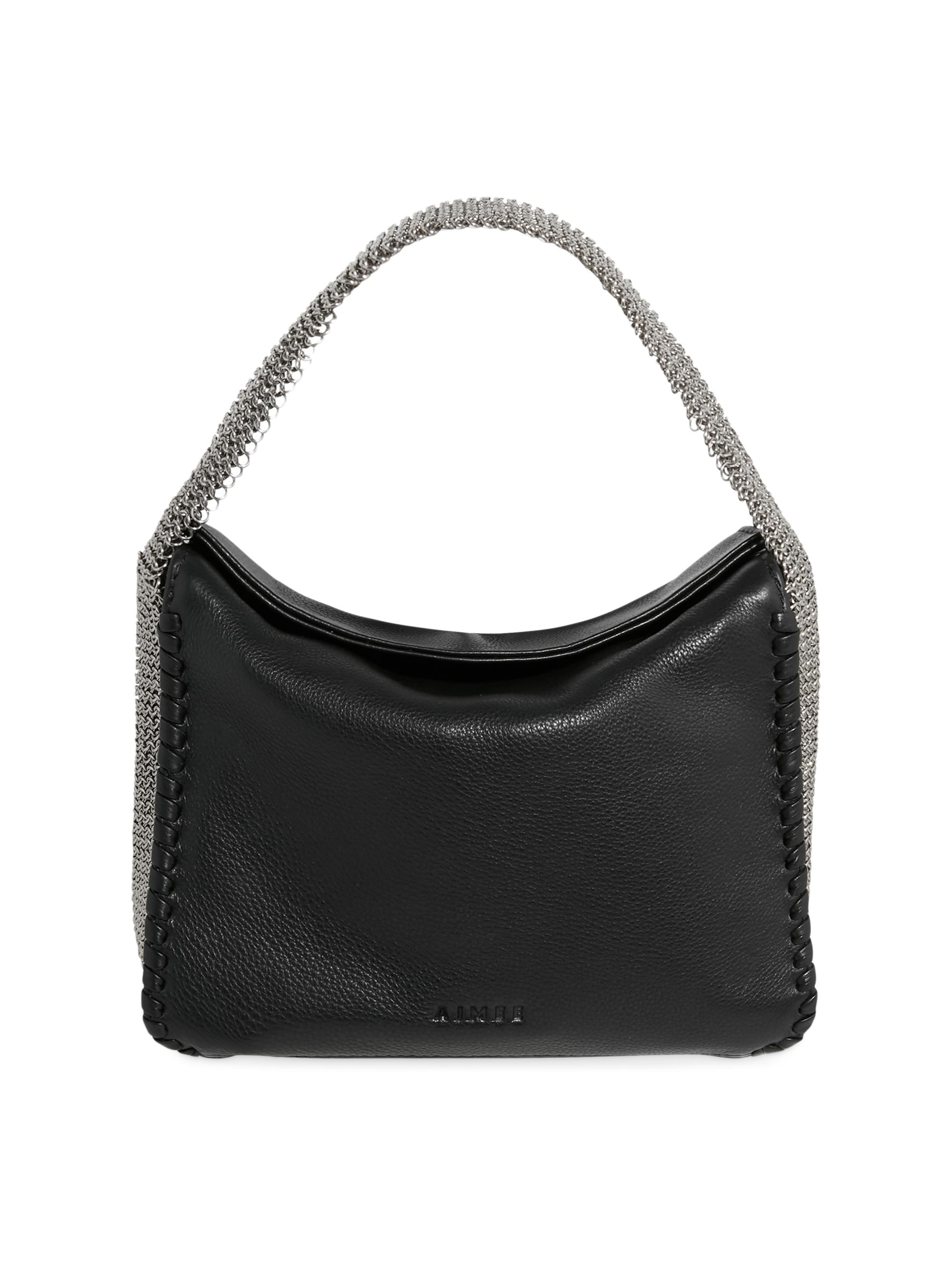 Aimee Kestenberg Women's Chain-Mail Top Handle Leather Bag - Black