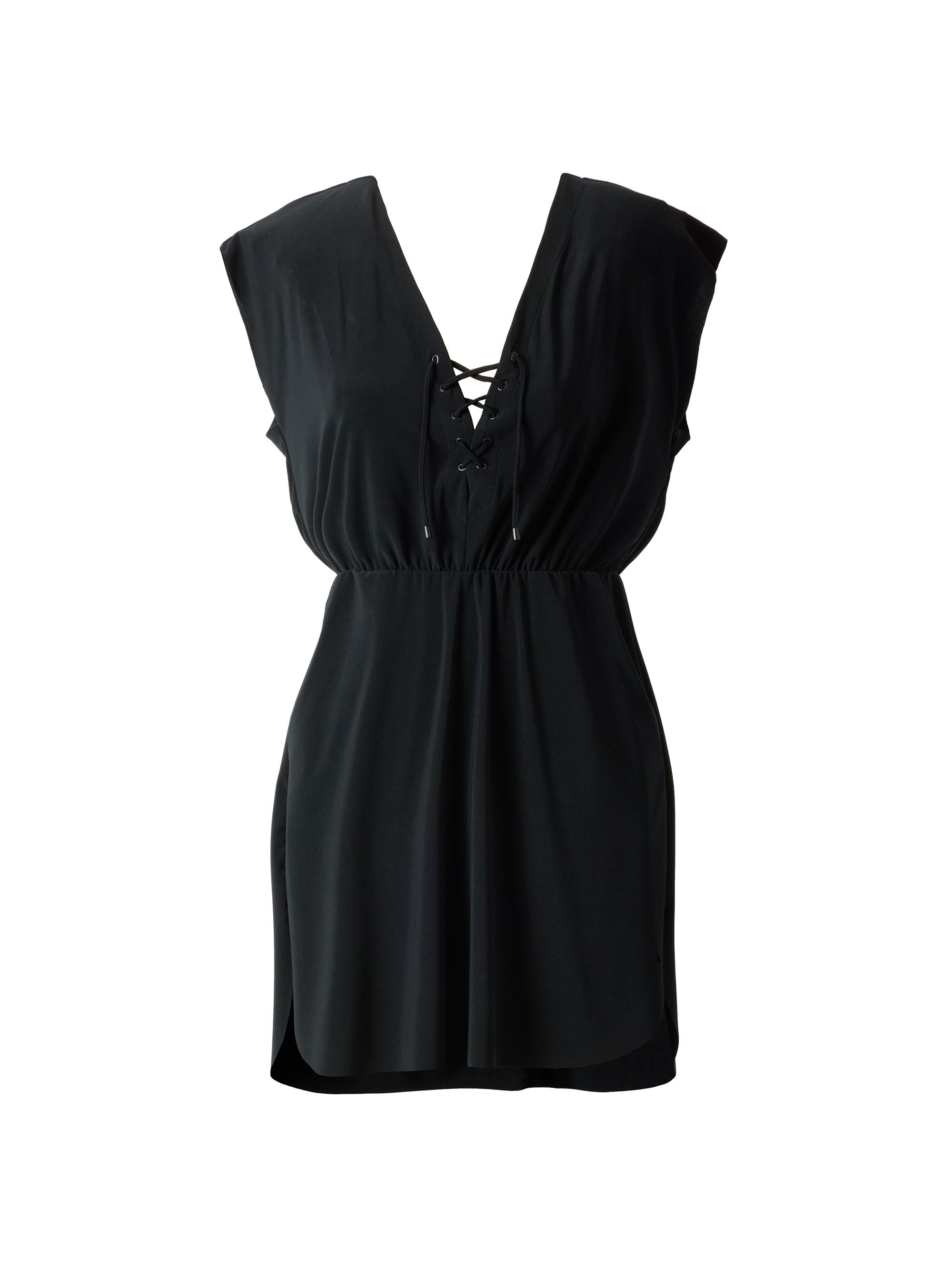 Magicsuit Women's Cover Ups Lace-Up Minidress - Black