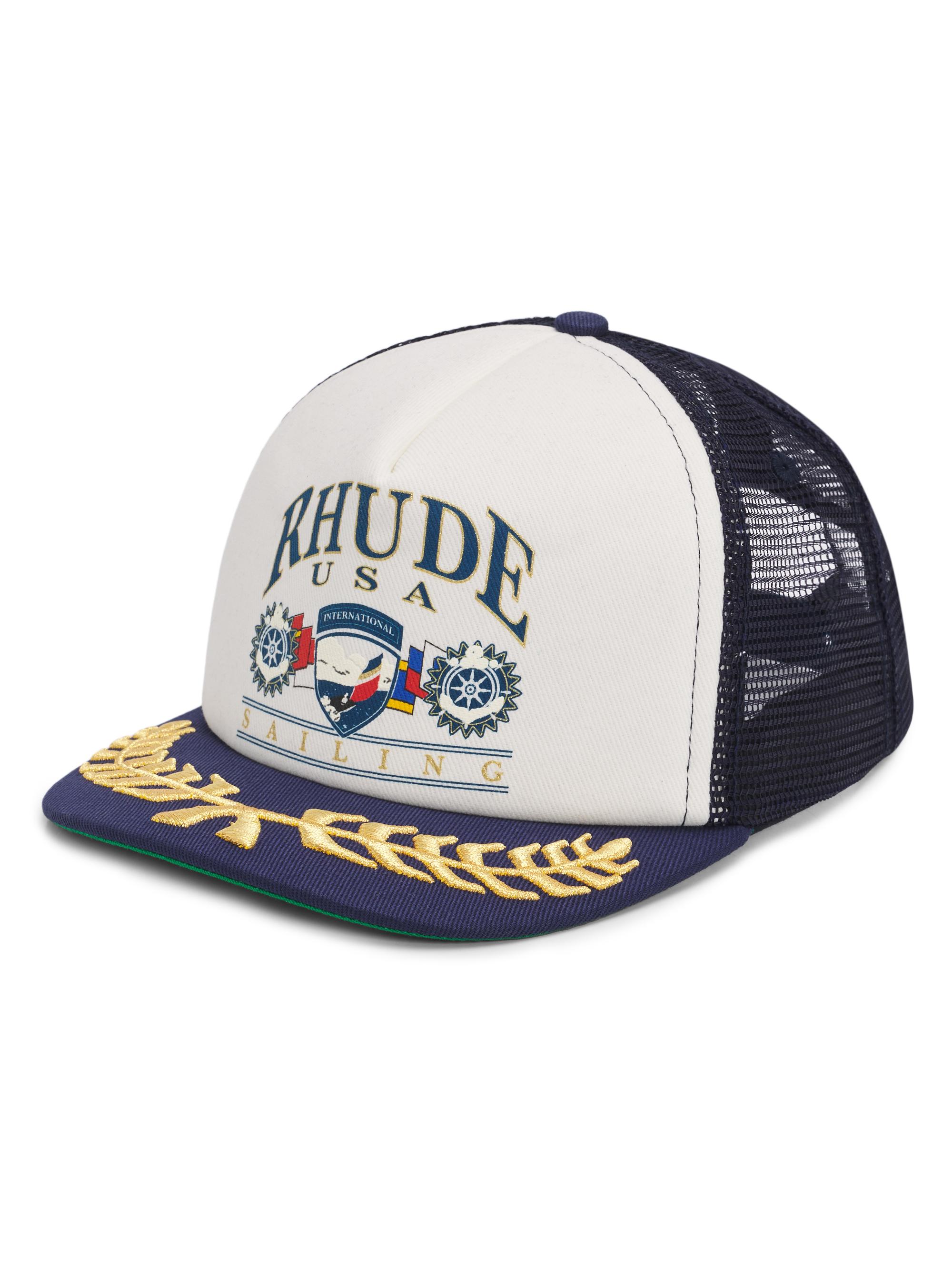 Rhude Men's USA Sailing Icon Trucker Hat - Navy White