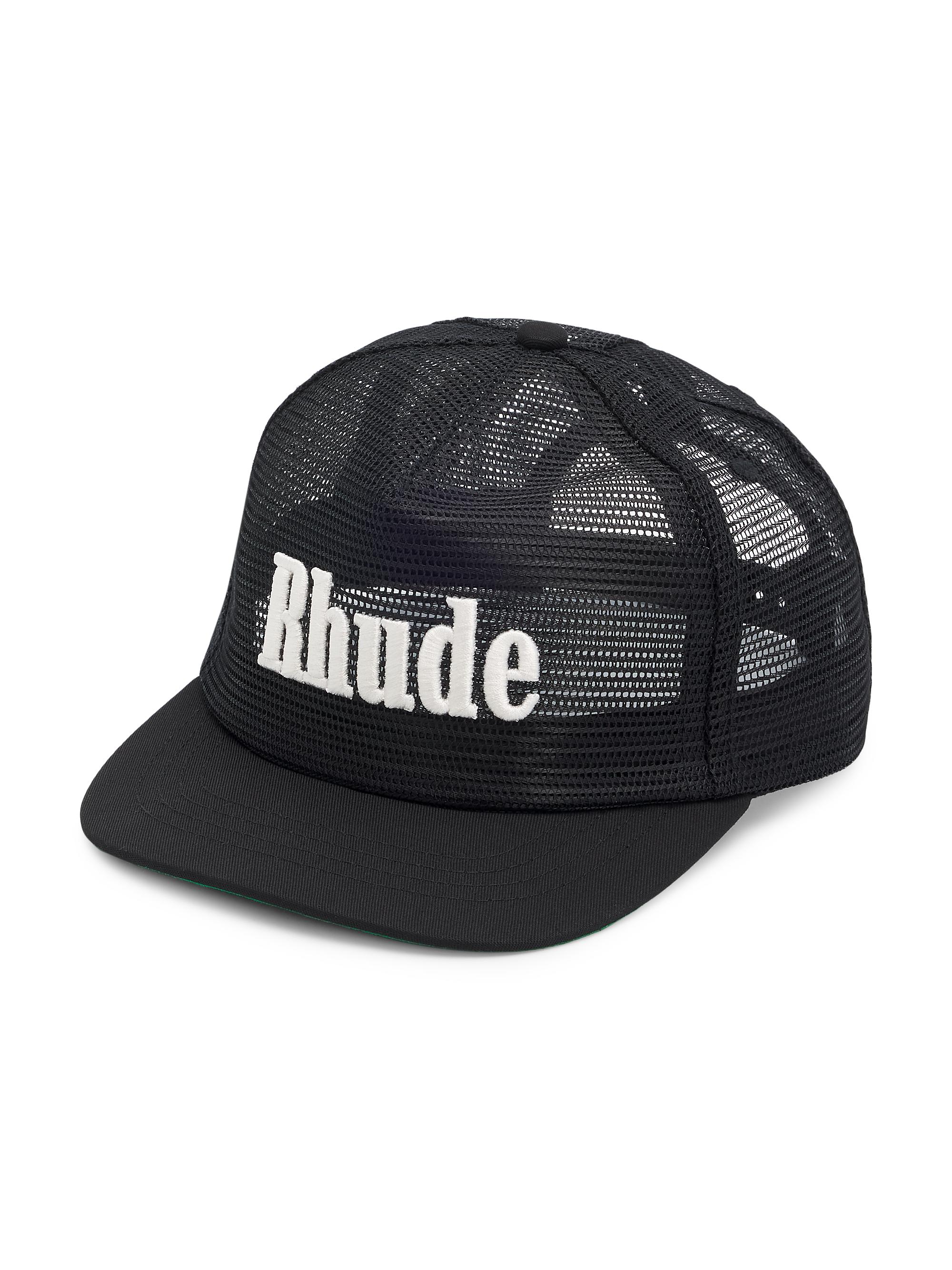 Rhude Men's  Logo Mesh Hat - Black White