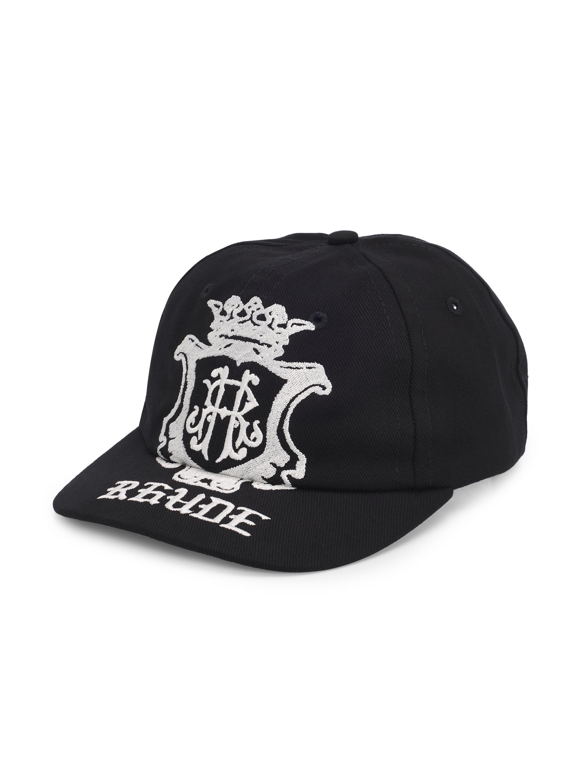 Rhude Men's Grand Cru Crest Cruved Brim Hat - Black White