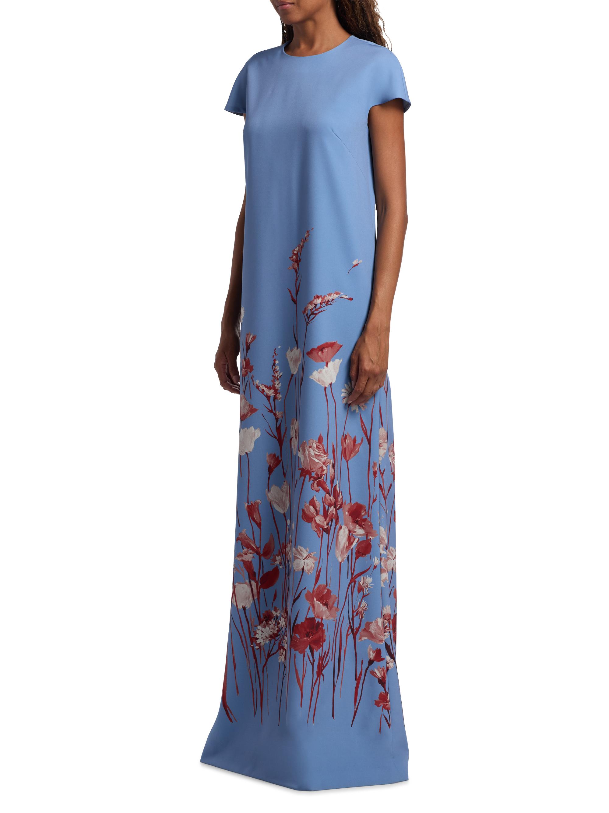Lela Rose Augusta Floral Crepe A-Line Gown | Saks Fifth Avenue