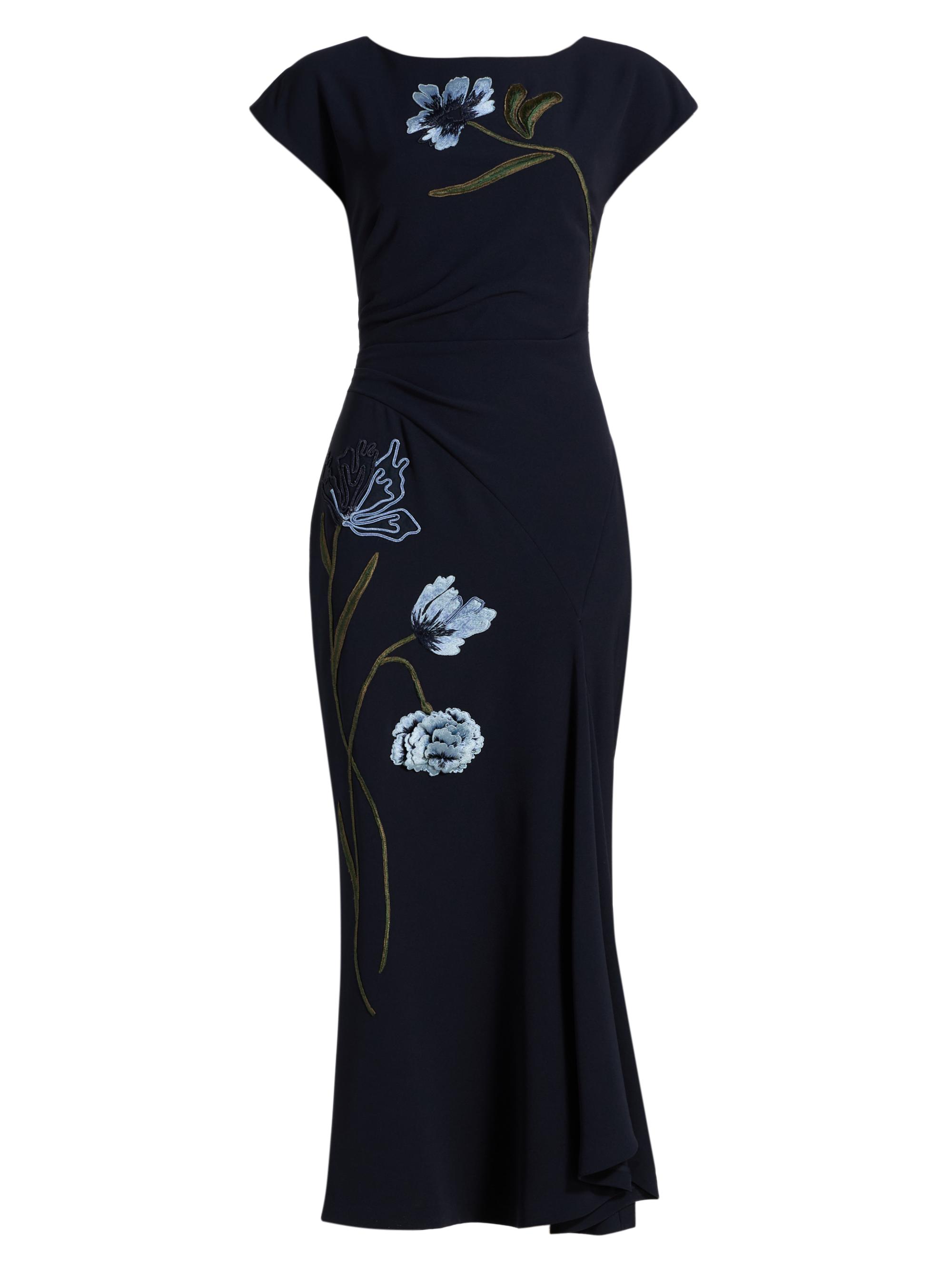 blue dress for baby girl Zapaka Women Sparkly Navy Homecoming Dress with Lace Strapless Bodycon Ruched Cocktail Dress with Slit, Navy / US20W main image 0