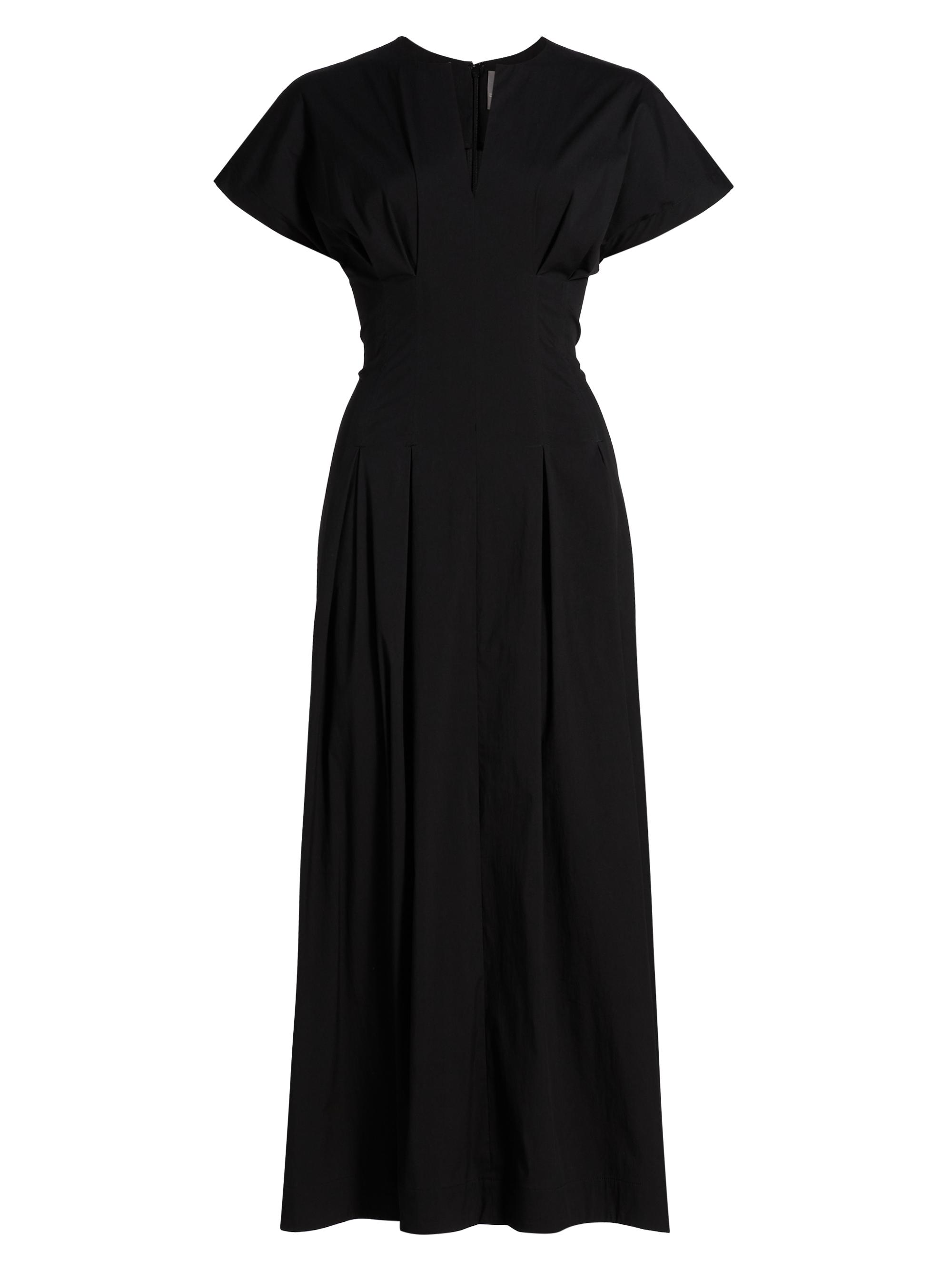 Lela Rose Women's Smocked Back Cotton Poplin Midi-Dress - Black