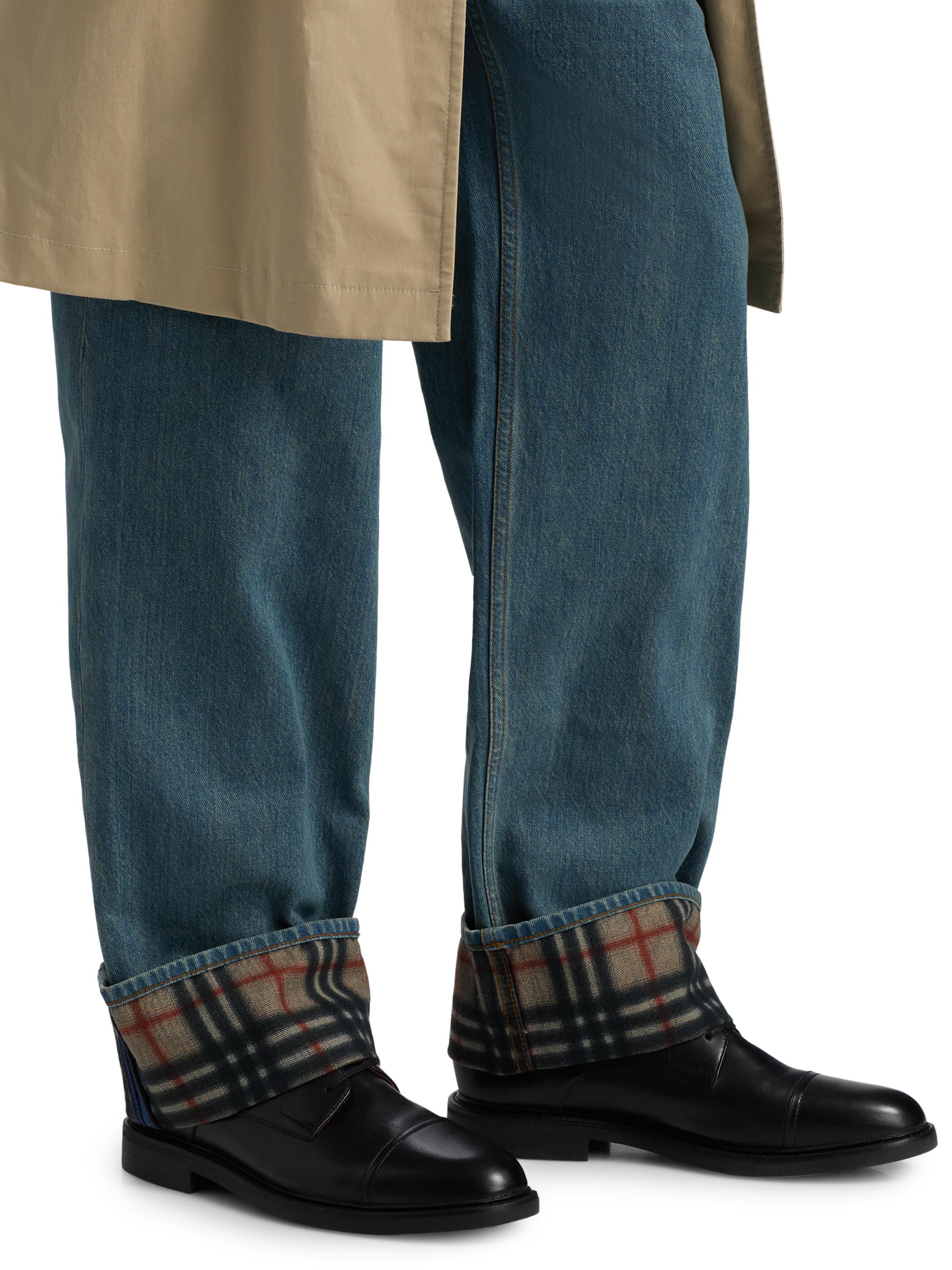 Burberry Dexter Check-Trimmed Straight-Leg Jeans | Saks Fifth Avenue
