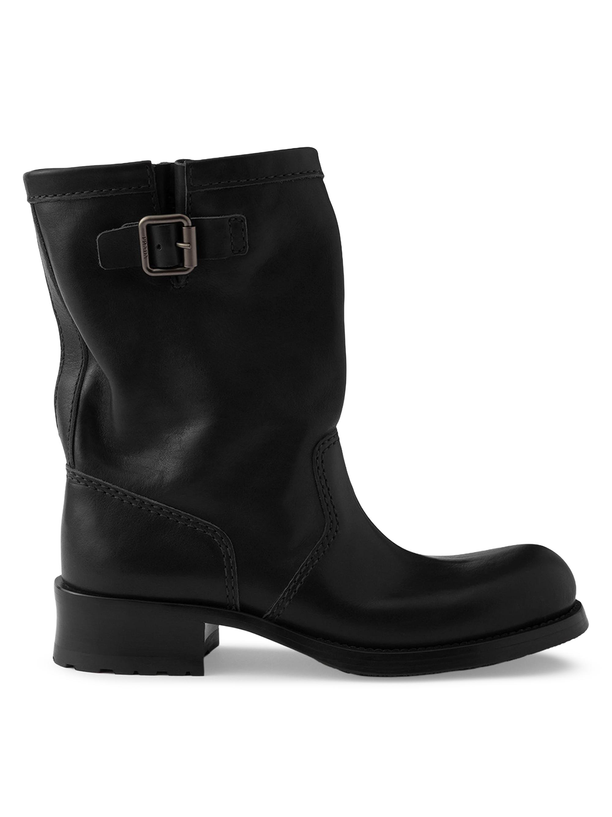 Prada Leather Mid-Calf Boots | Saks Fifth Avenue