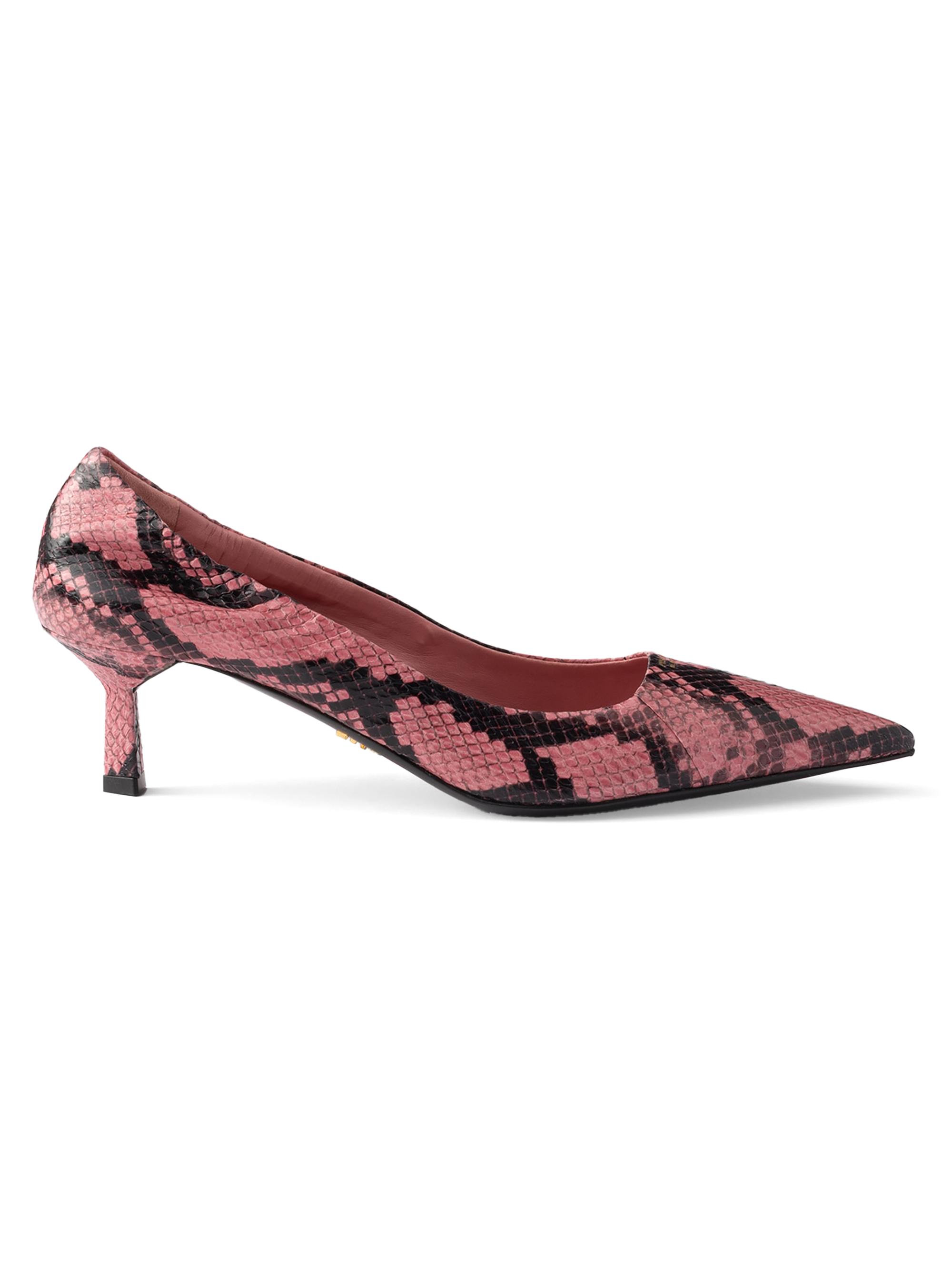 PRADA レザー×刺繍模様 ハイヒール Prada Printed Ayers Leather Pumps | Saks Fifth Avenue