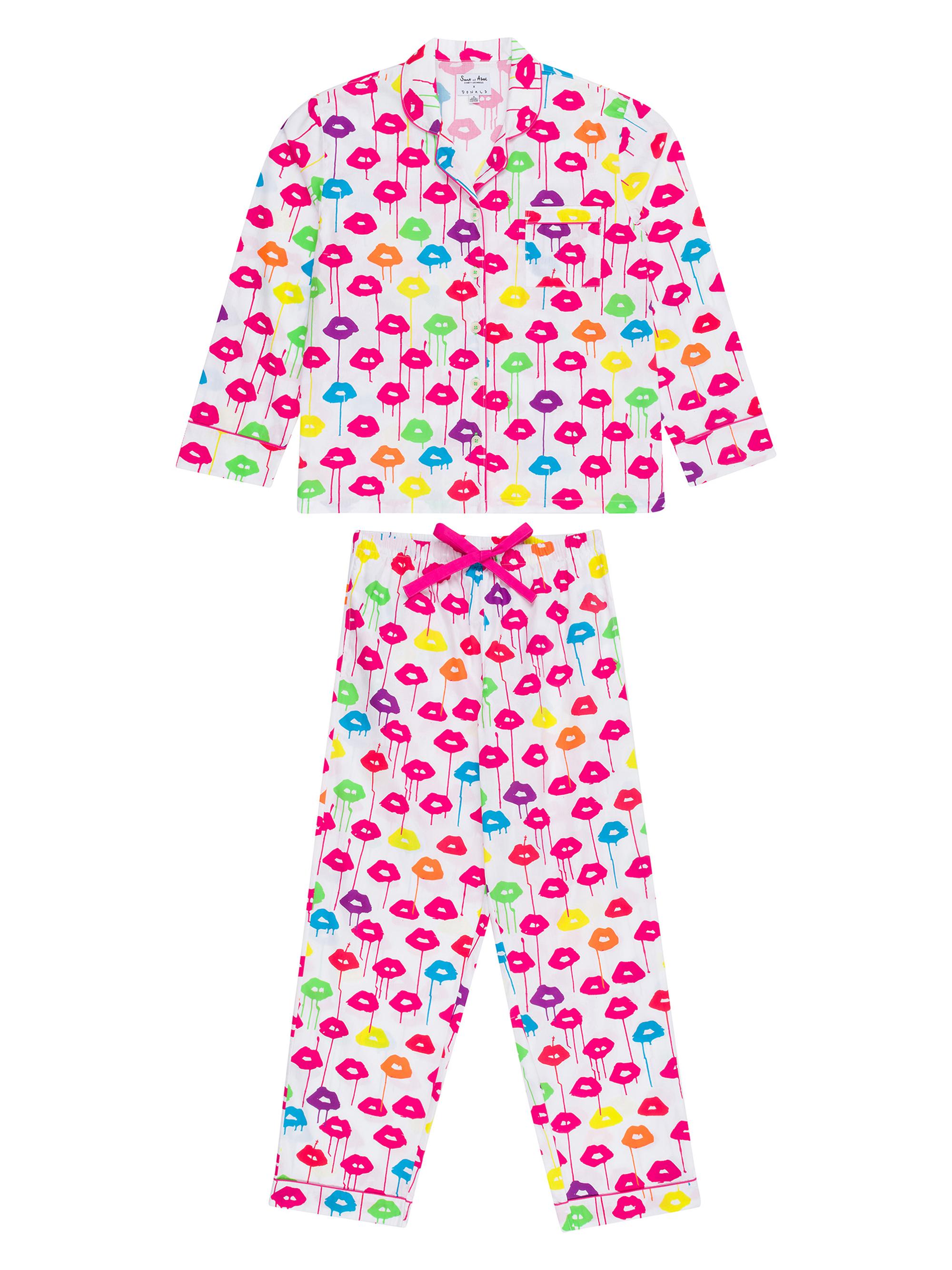Sant and Abel Women's Drawbertson Drippy Lips Long Pajama Set - Drippy Lips