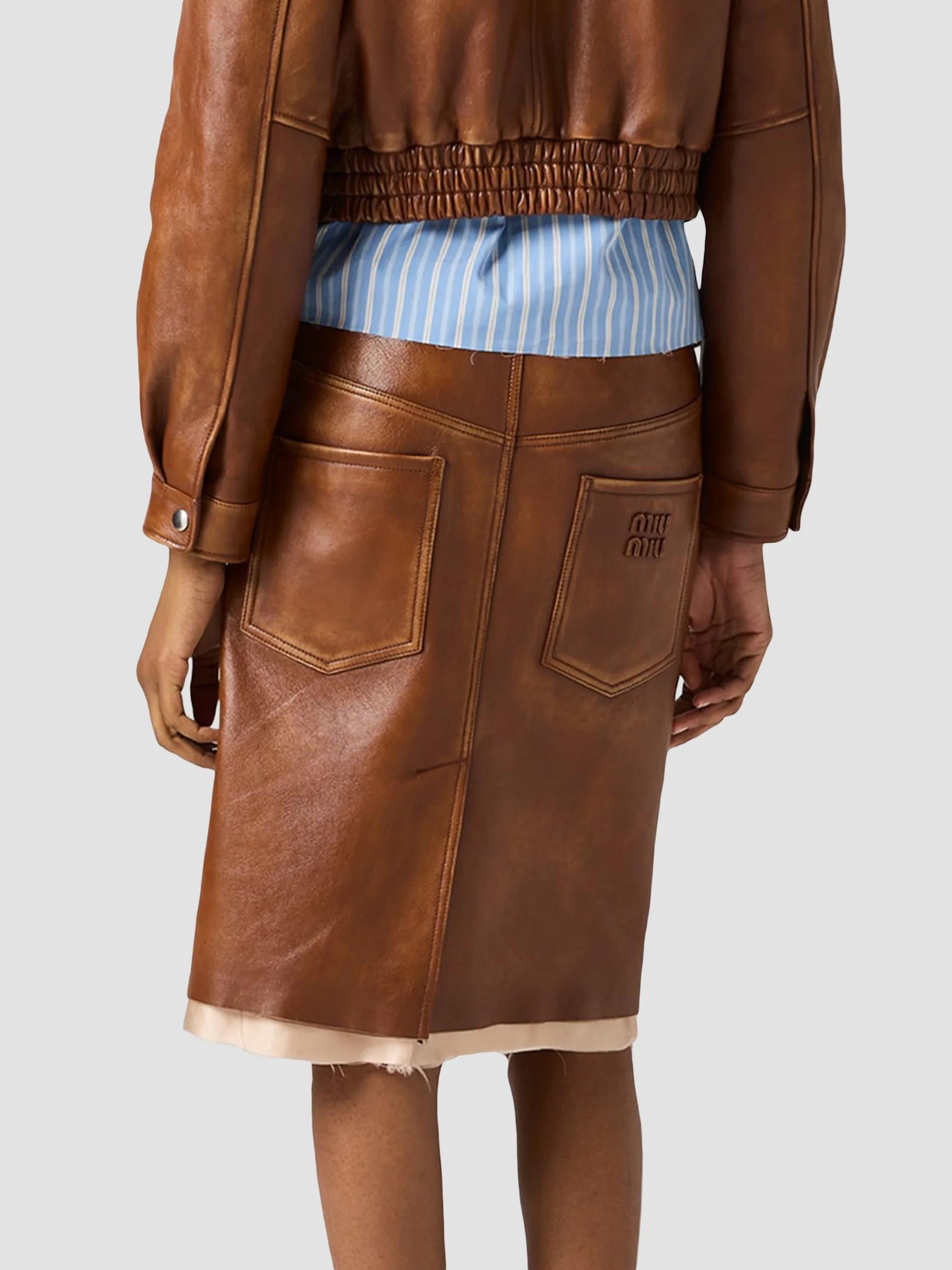Miu Miu Nappa Leather Skirt | Saks Fifth Avenue