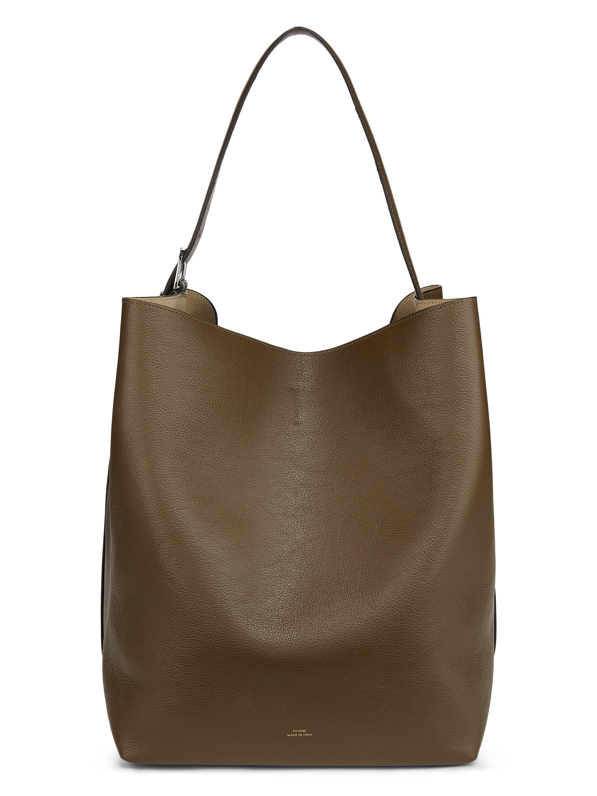 Toteme Women's Belted Grained-Leather Tote Bag - Dark Taupe