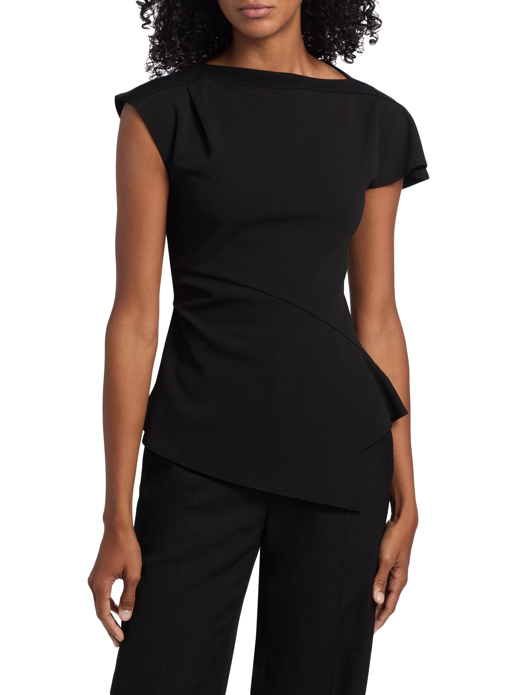 Derek Lam 10 Crosby Luelle Asymmetric Crepe Knit Top | Saks Fifth