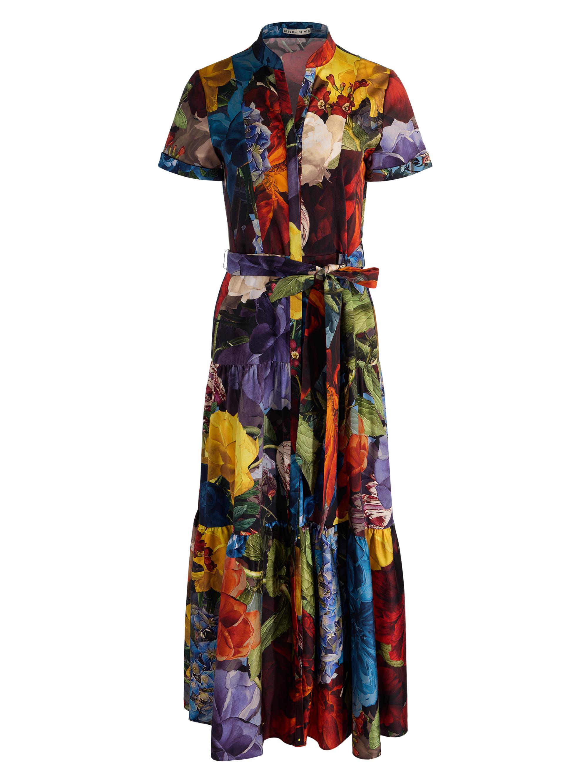 ALICE + OLIVIA Women's Lucy Roll-Sleeve Midi Shirtdress - Flourish