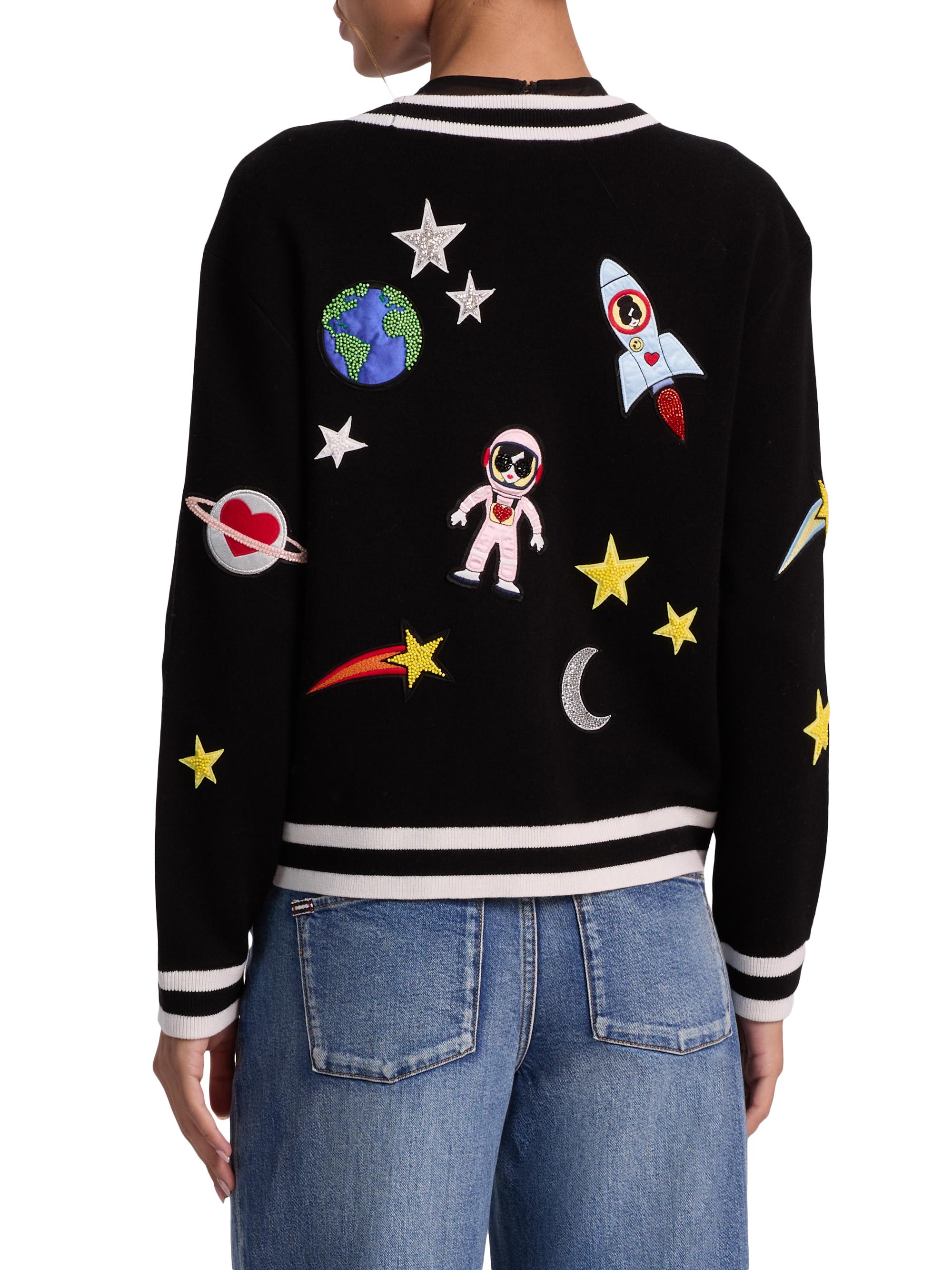 ALICE + OLIVIA Bradley Space Staceface Embroidered Cardigan | Saks