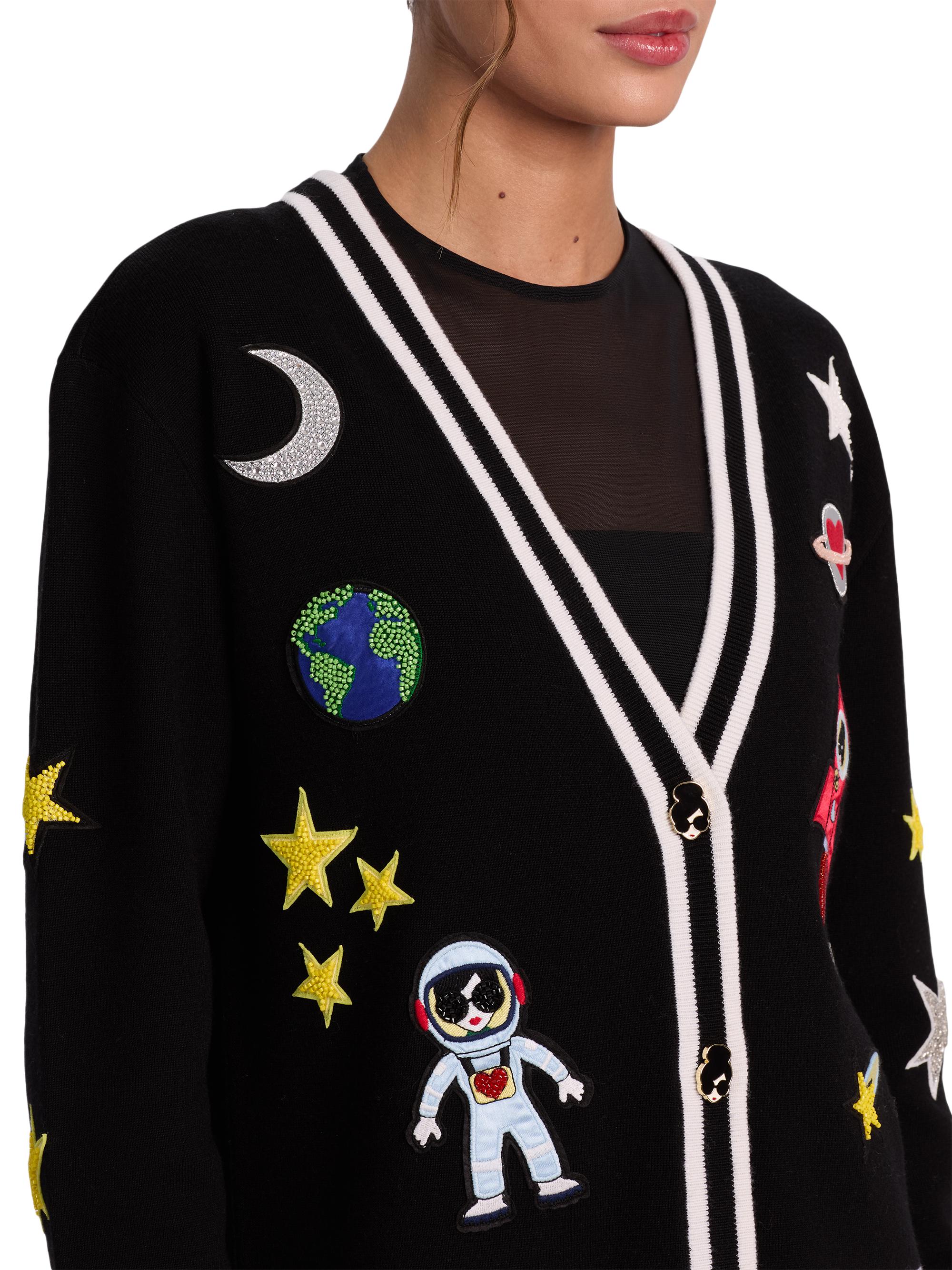 ALICE + OLIVIA Bradley Space Staceface Embroidered Cardigan | Saks