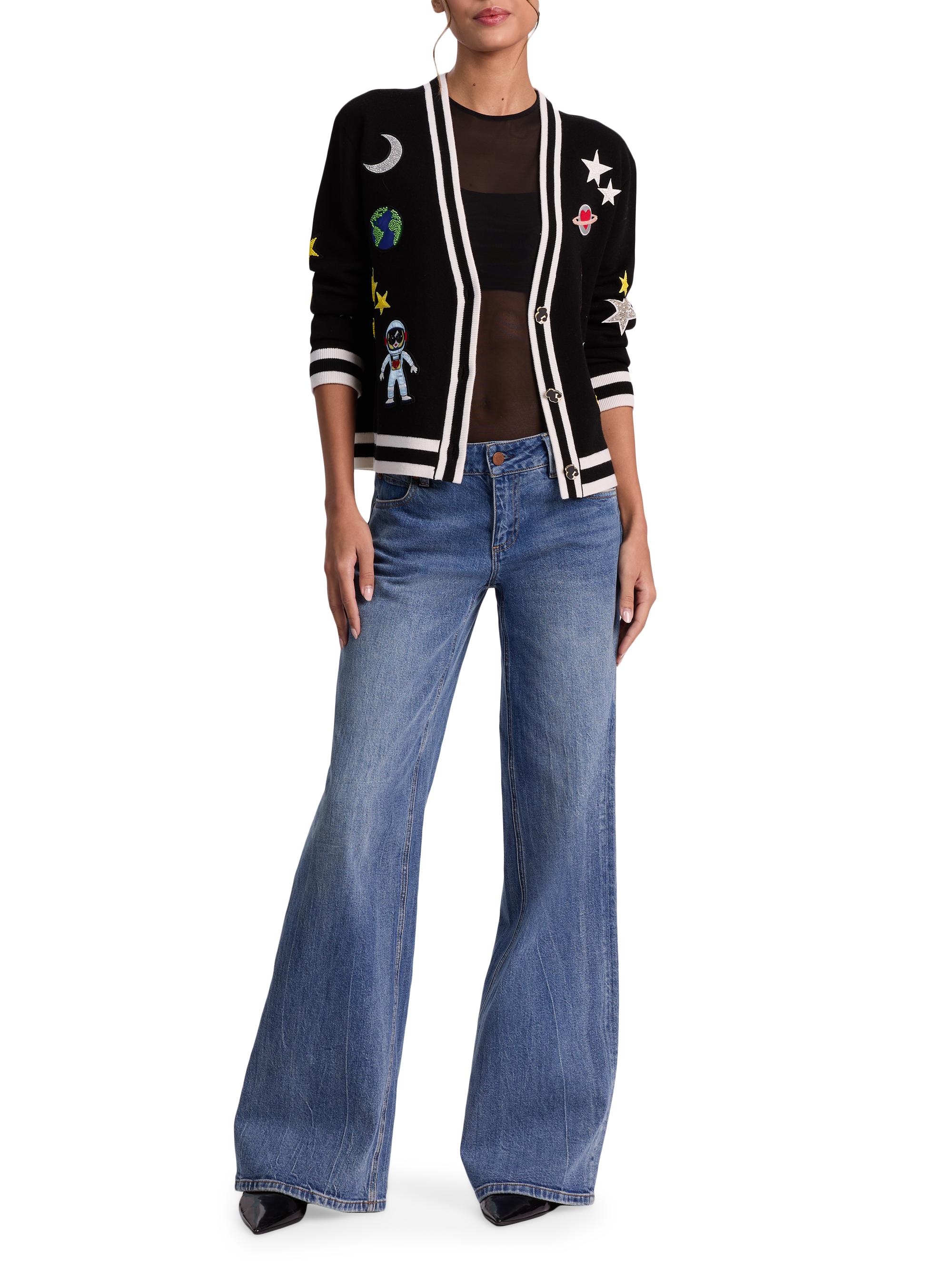ALICE + OLIVIA Bradley Space Staceface Embroidered Cardigan | Saks