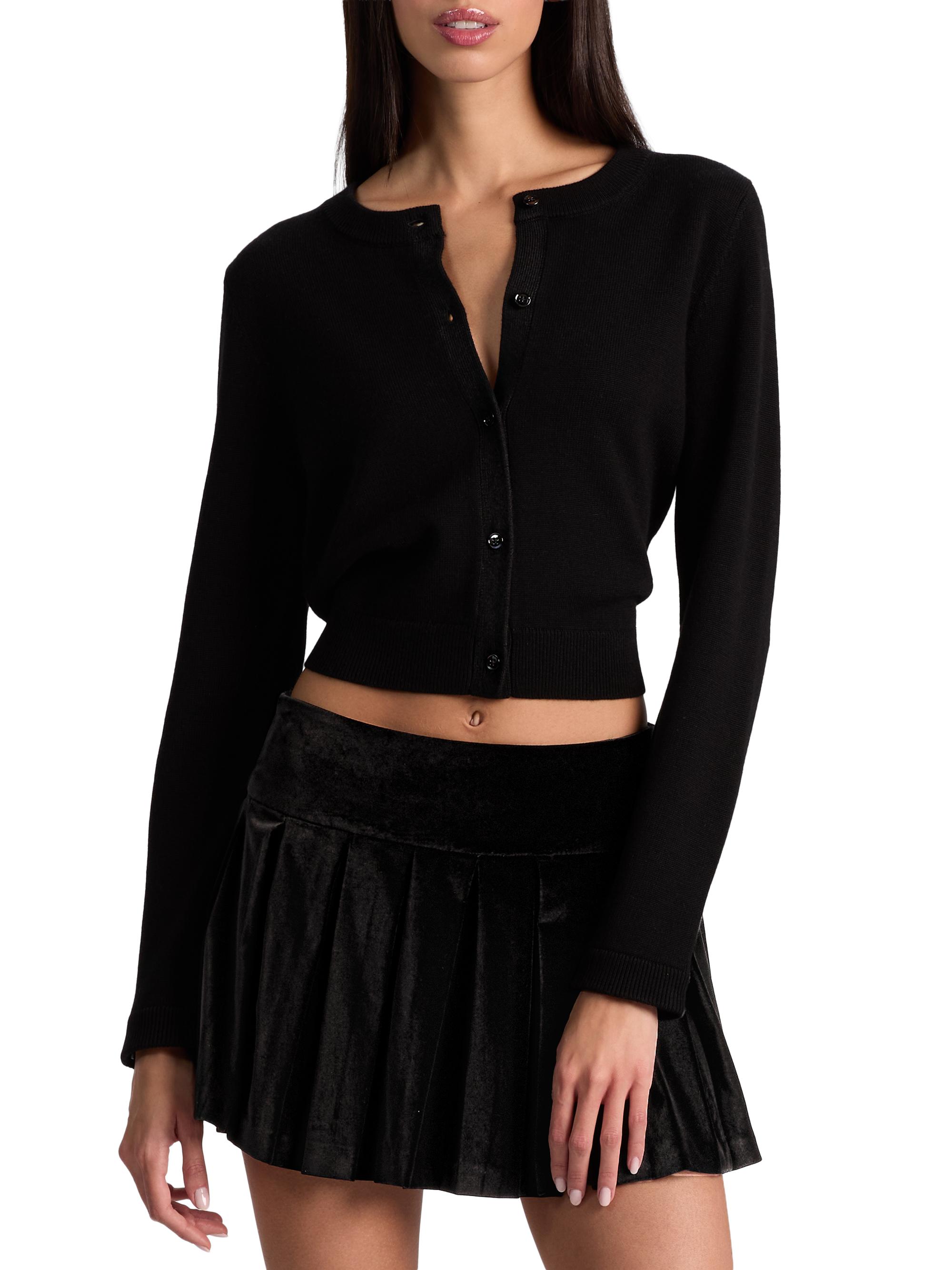 Alice + Olivia Dollie Faux-Fur-Cuff Cardigan | Saks Fifth Avenue