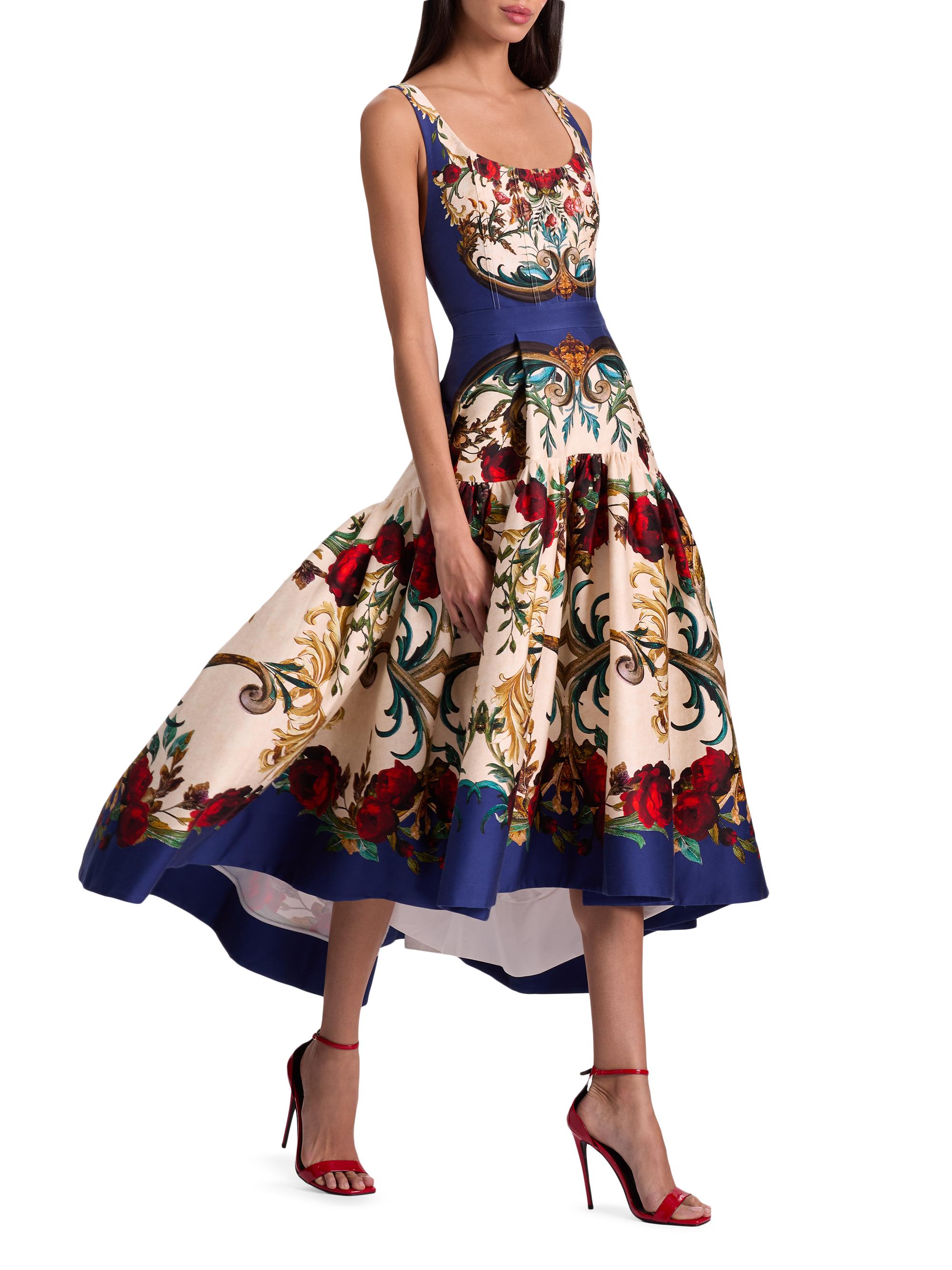 ALICE + OLIVIA Diana Floral Bustier Cocktail Dress | Saks Fifth Avenue