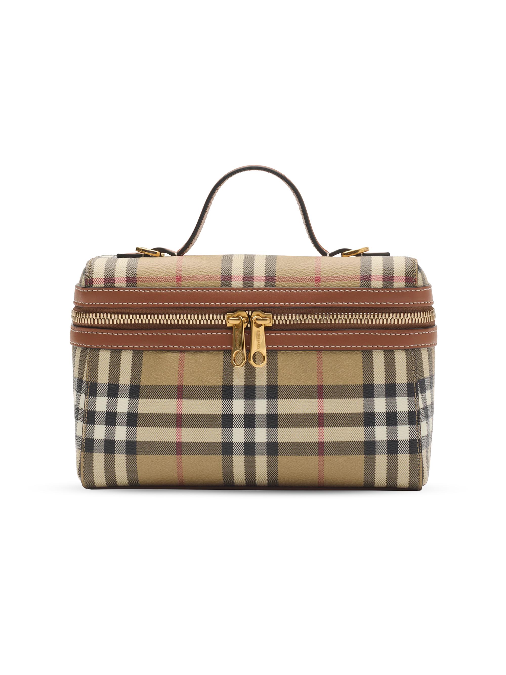 Burberry Check & Leather Top Handle Note Bag | Saks Fifth Avenue