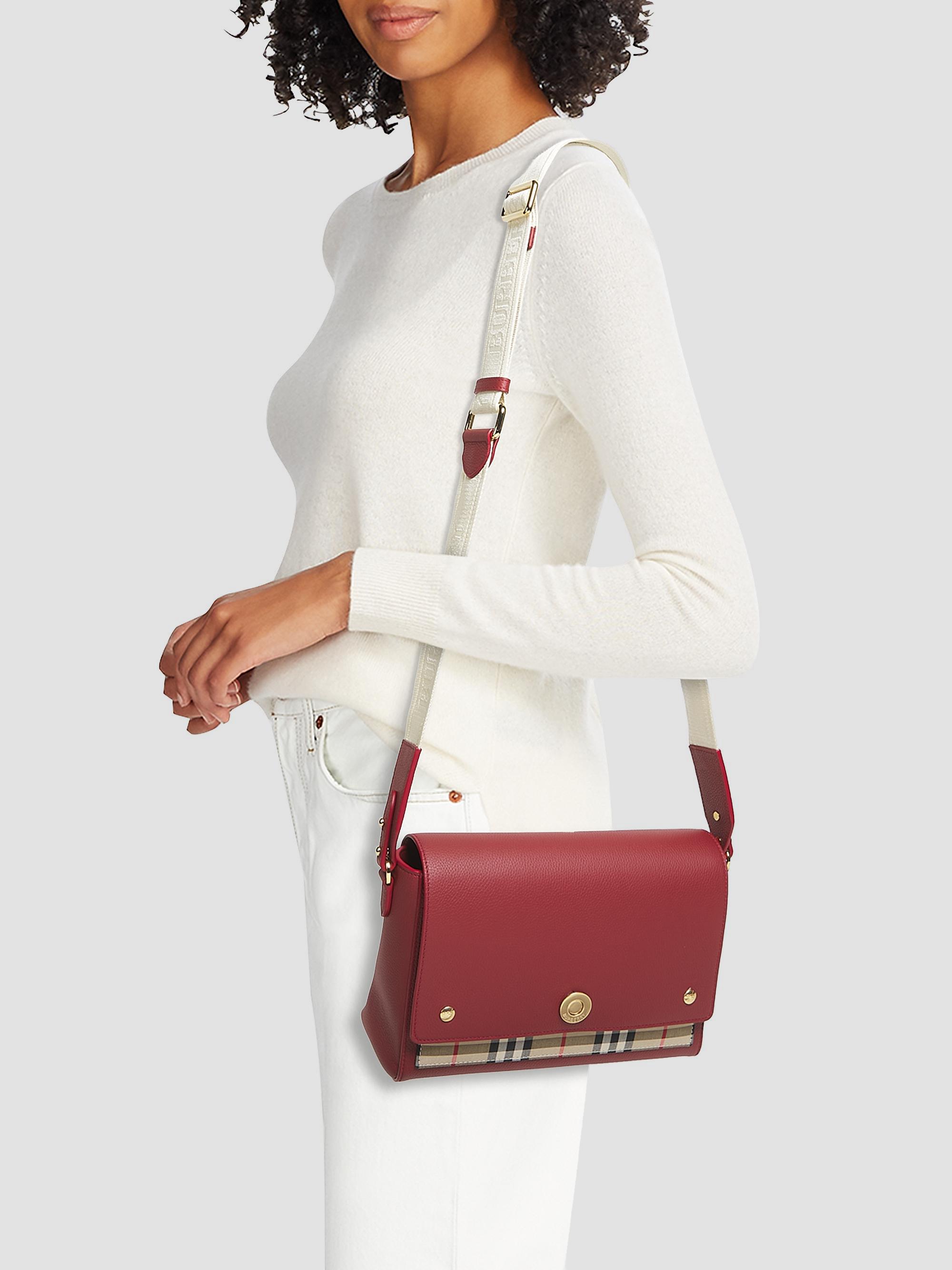 Burberry Medium Note Check Leather Crossbody Bag | Saks Fifth Avenue