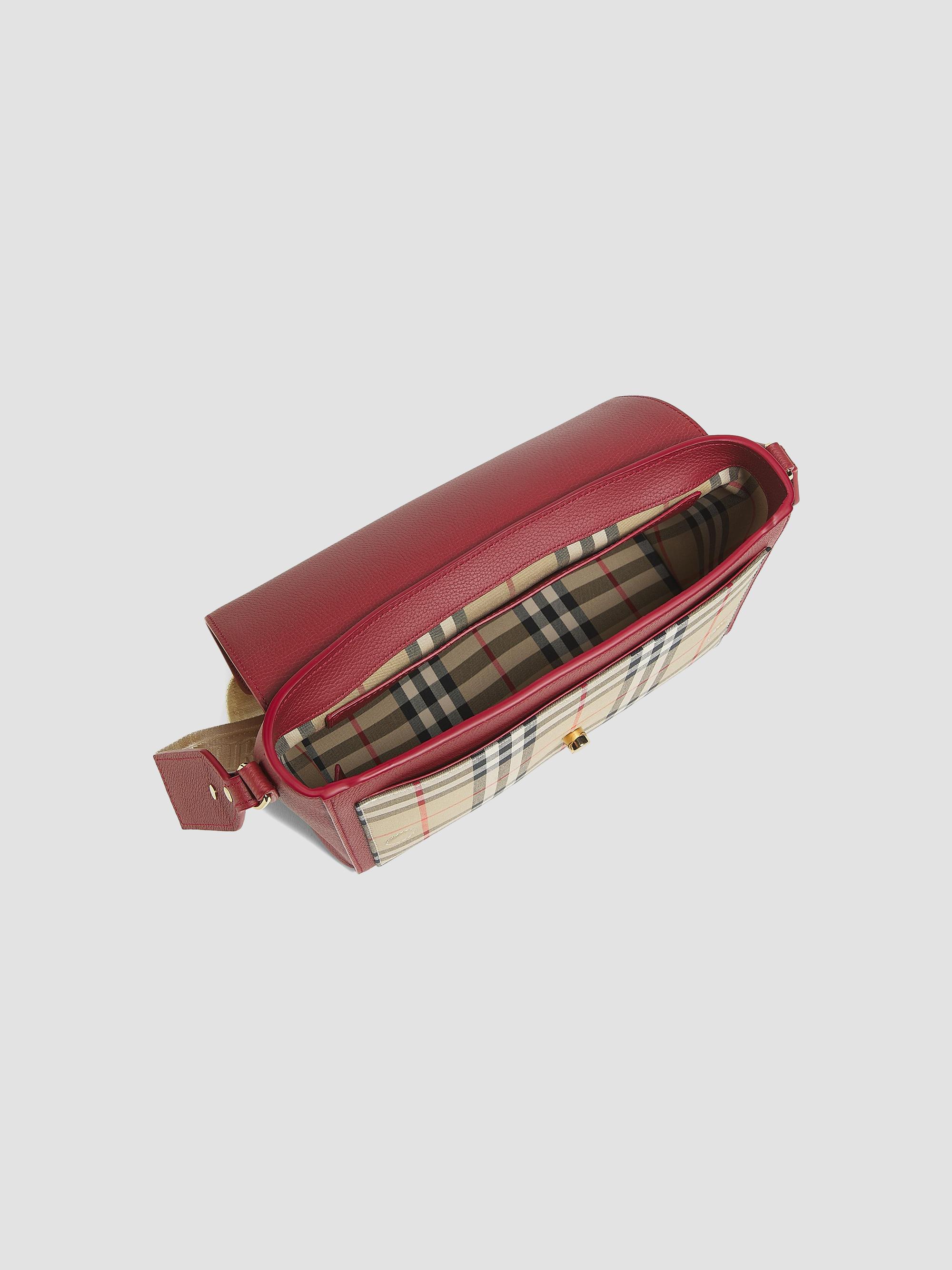 Burberry Medium Note Check Leather Crossbody Bag | Saks Fifth Avenue