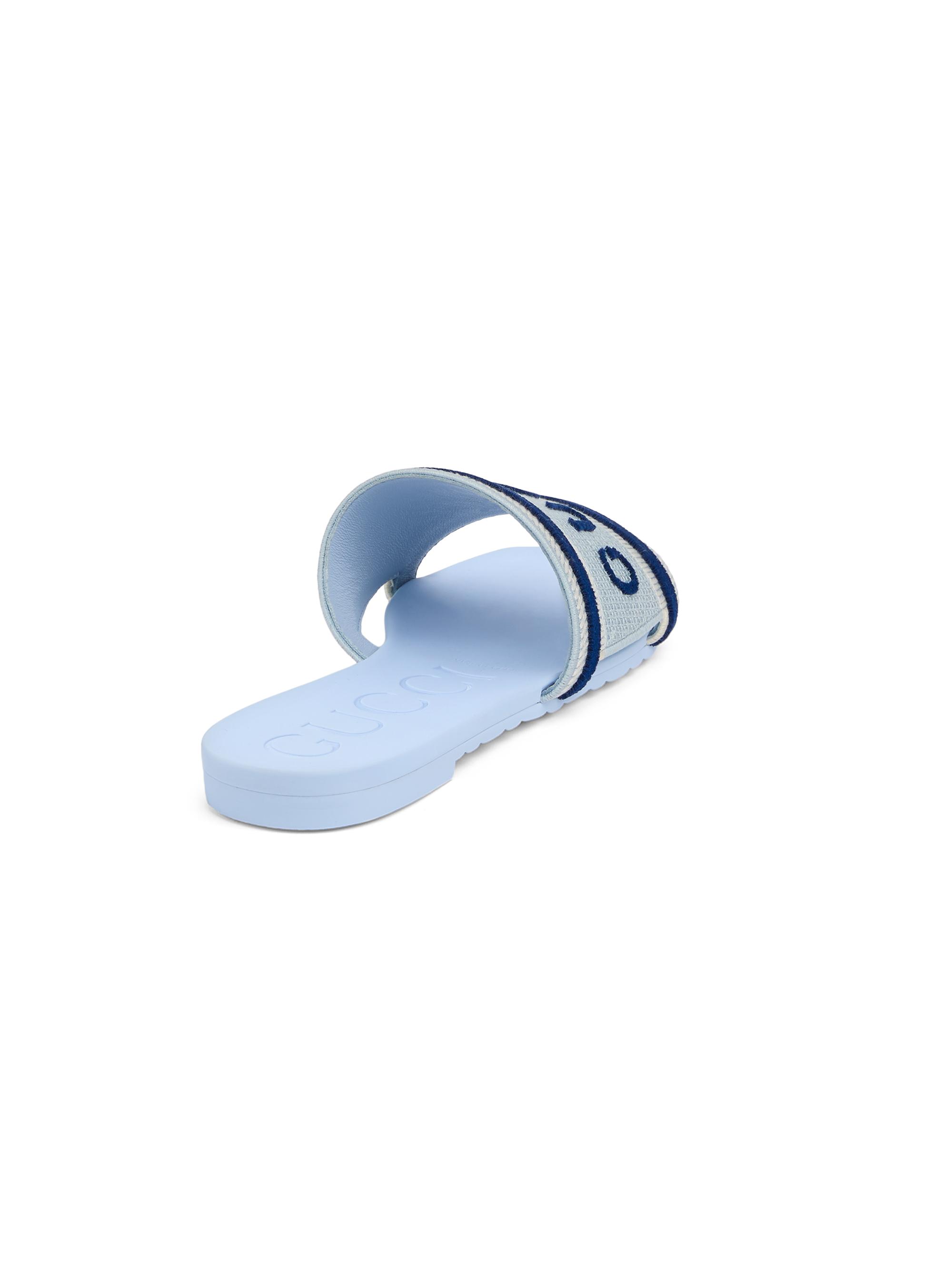 Gucci Luna Logo Cotton Canvas Sandals | Saks Fifth Avenue