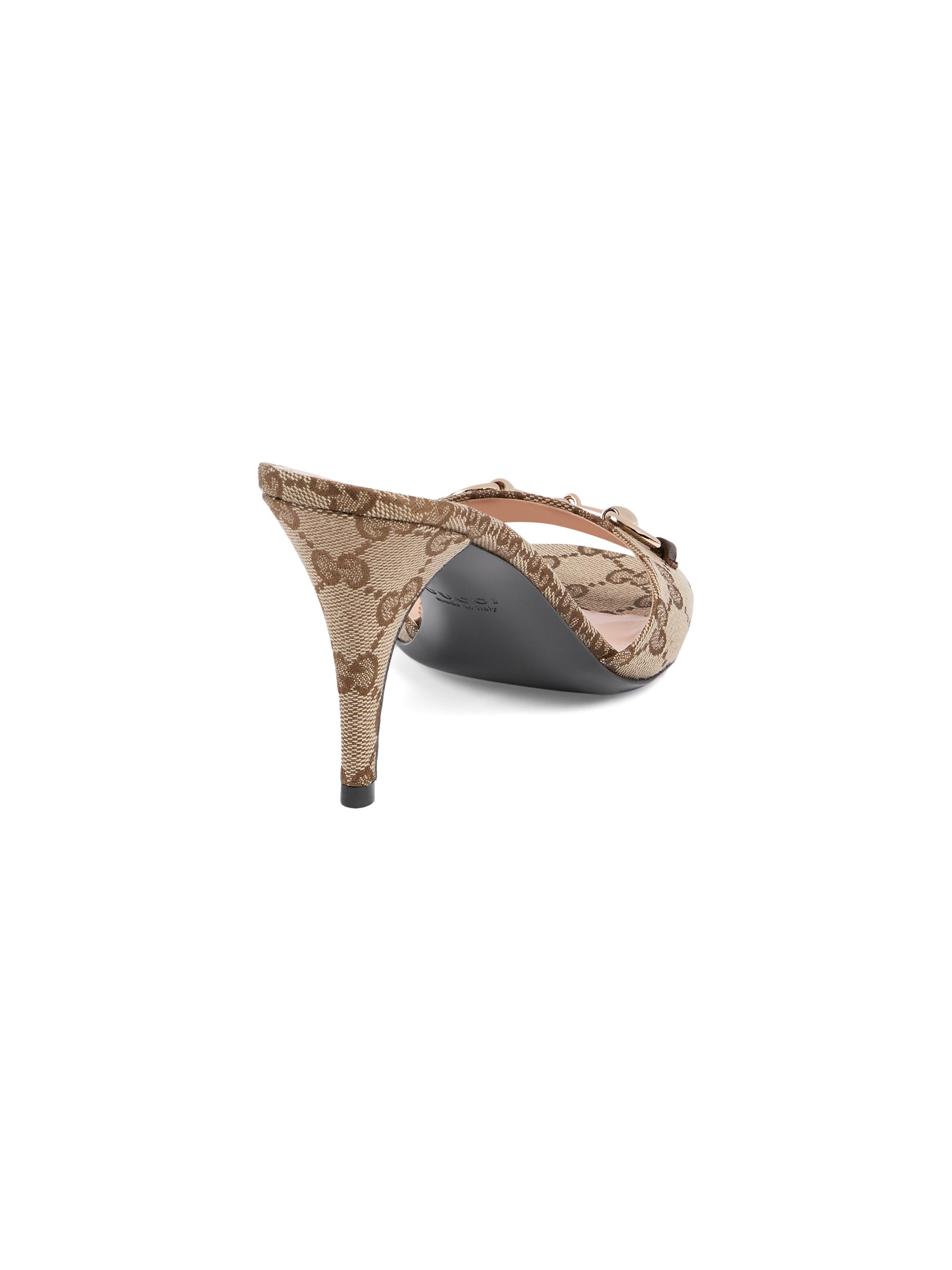 Gucci Erin 85MM GG Canvas Horsebit Sandals | Saks Fifth Avenue