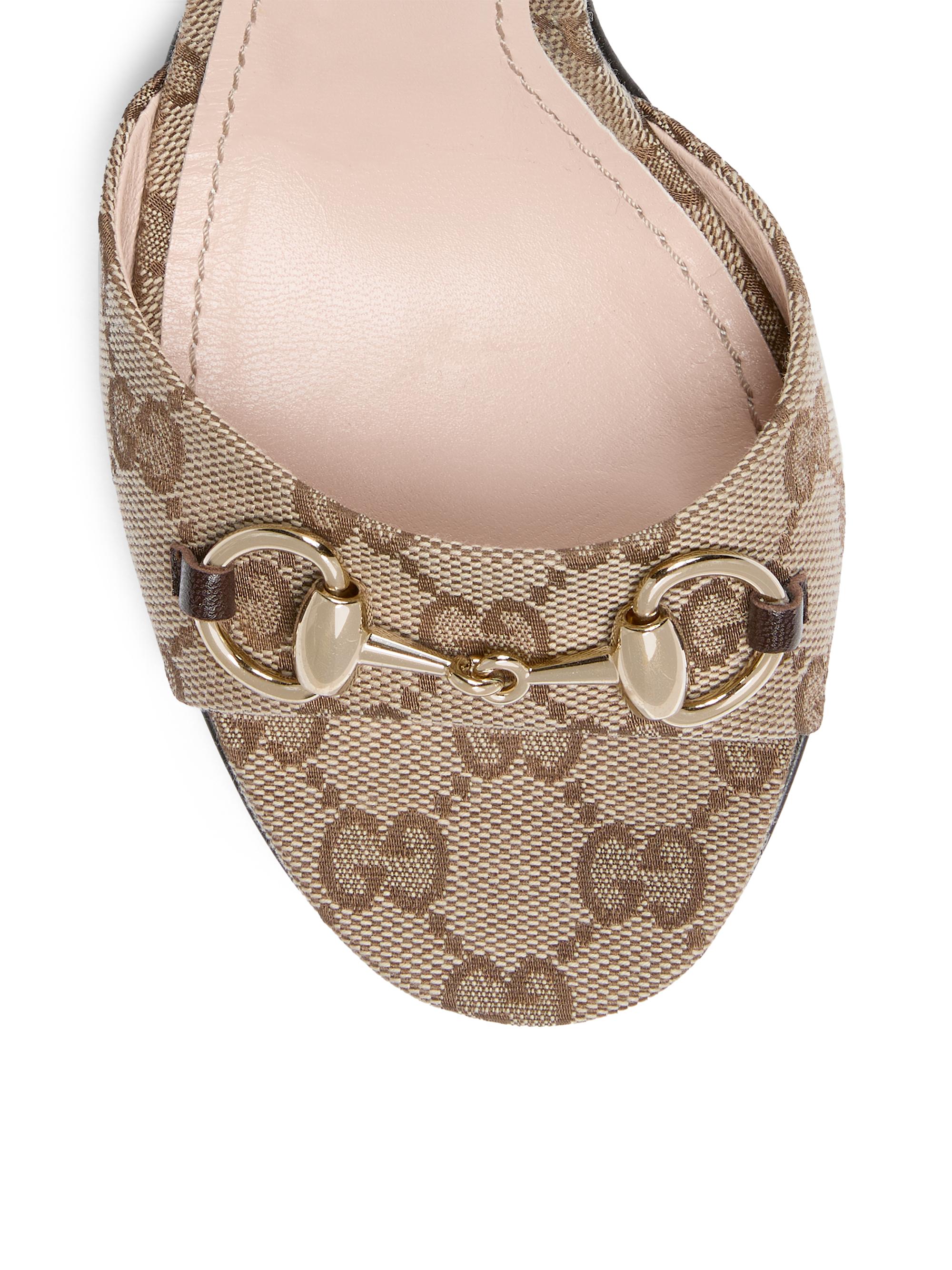GUCCI GG柄 10cmアンクルストラップ ピンヒール 美品 Gucci Monogram Jumbo GG Angelina Platform 55mm Slide Sandals | eBay