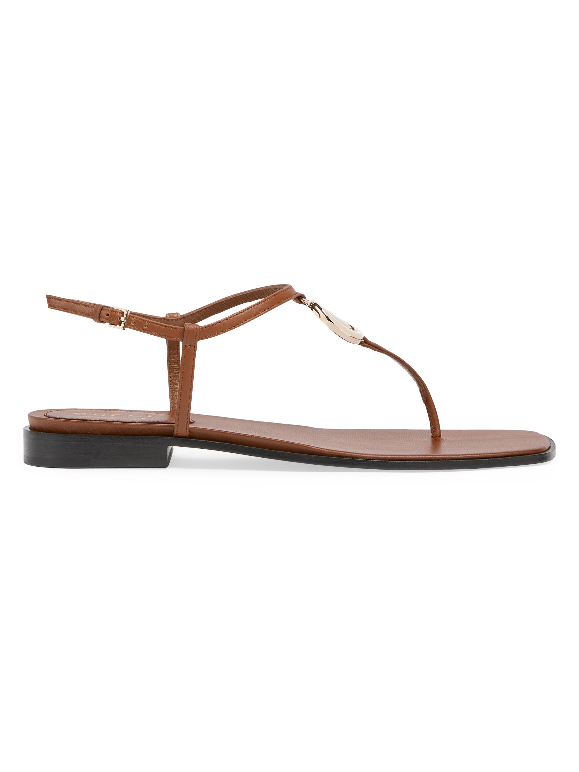 Gucci Women's New Marmont Leather T-Strap Sandals - Light Brown