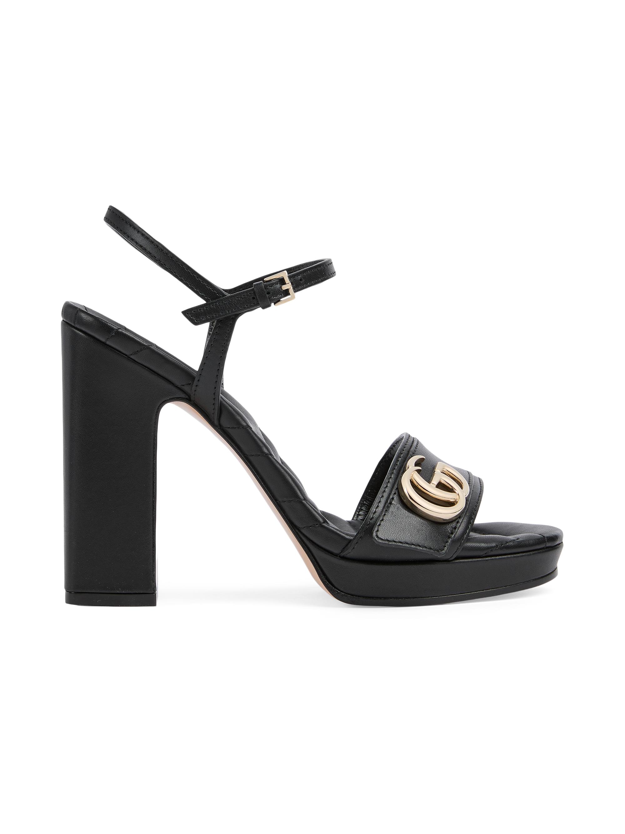 Gucci Women's New Marmont Leather Platform Sandals - Black