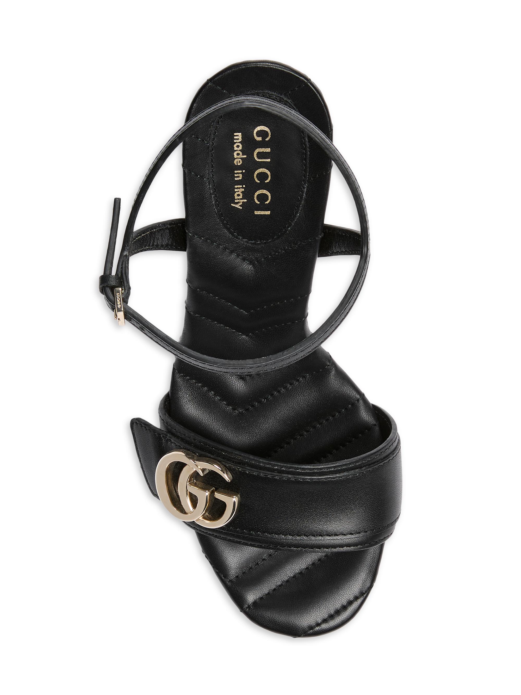 Gucci New Marmont Leather Platform Sandals | Saks Fifth Avenue